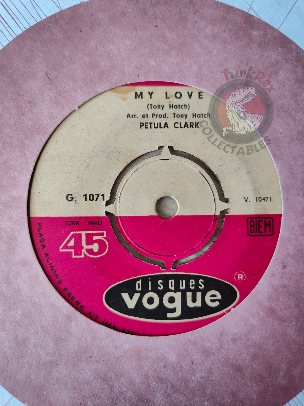 Petula Clark – My Love 7" Turkish Pressing Vinyl Turkey Edition