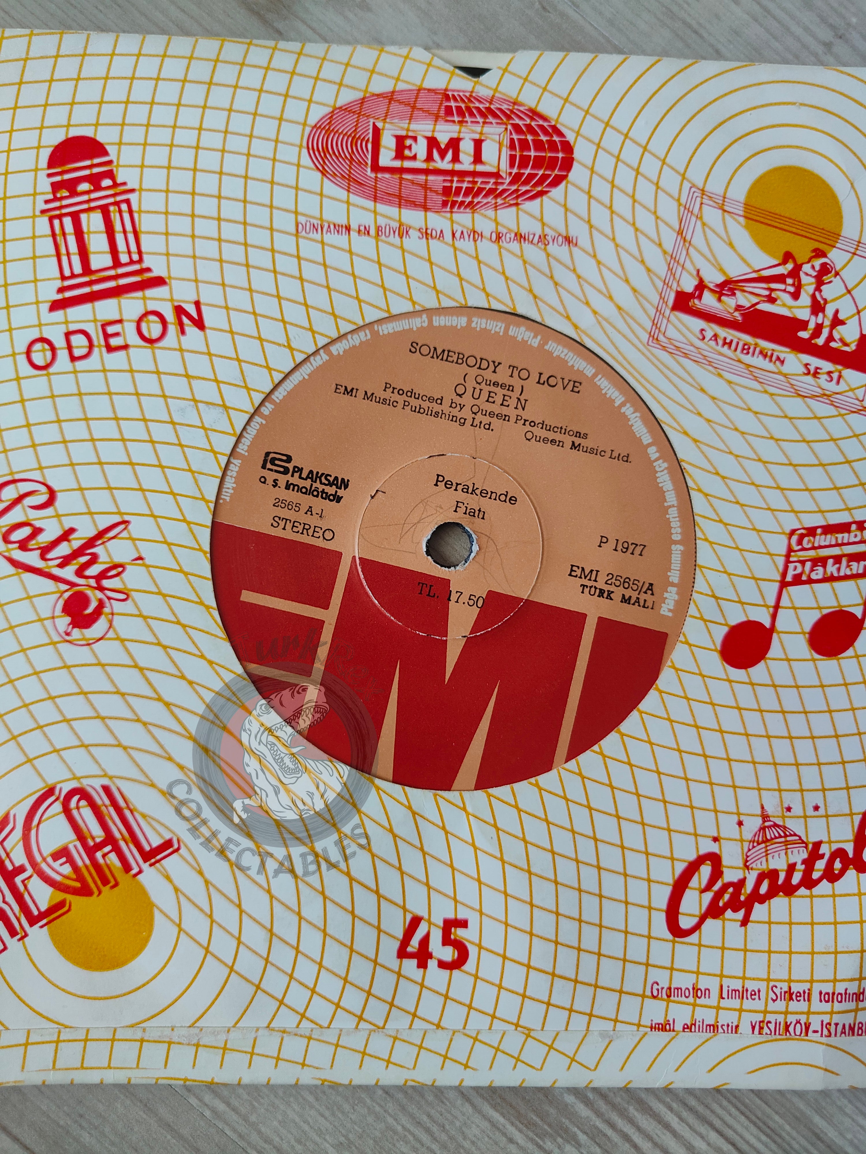 Queen – Somebody To Love 7" Turkish Pressing Vinyl Turkey Edition