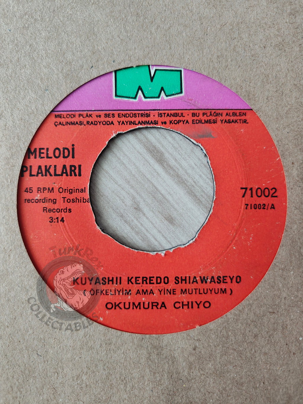 Chiyo Okumura – Kuyashii Keredo Shiawaseyo 7" Turkish Pressing Vinyl Turkey Edition 2