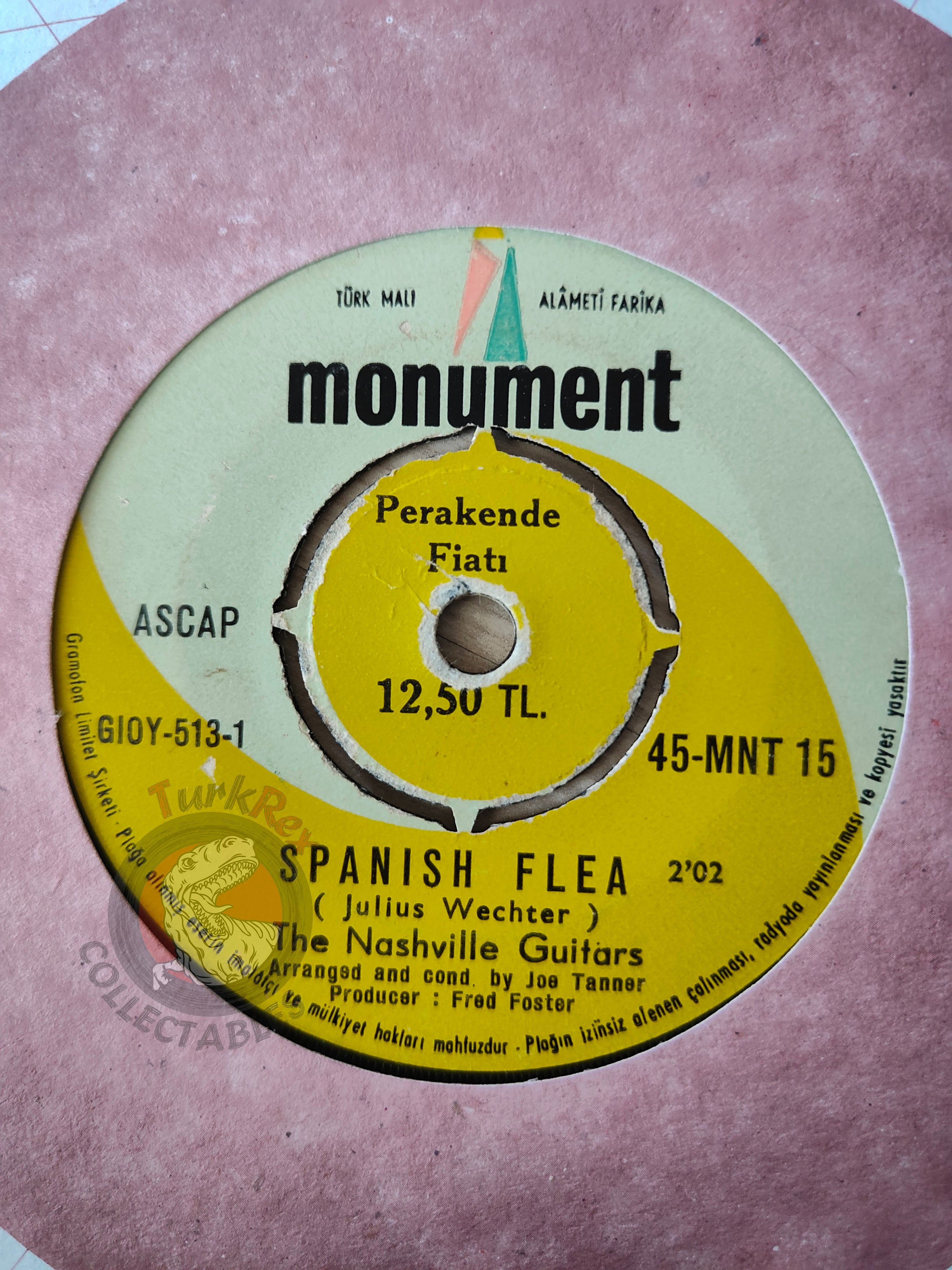 The Nashville Guitars – Spanish Flea 7" Turkish Pressing Vinyl Turkey Edition