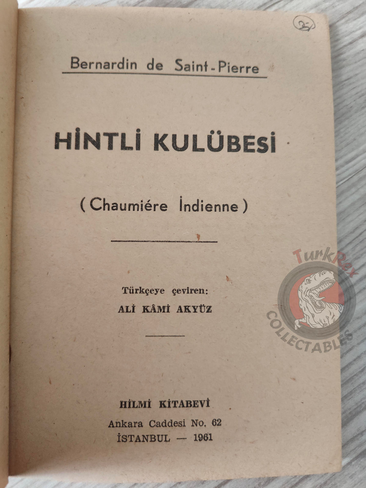 Bernardin de Saint-Pierre – The Indian Cottage 1961 Turkish Book Turkey