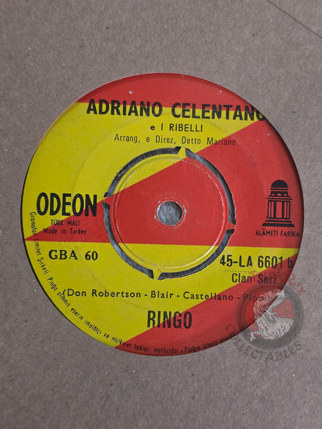 Adriano Celentano – La Festa / Ringo 7" Turkish Pressing Vinyl Turkey Edition