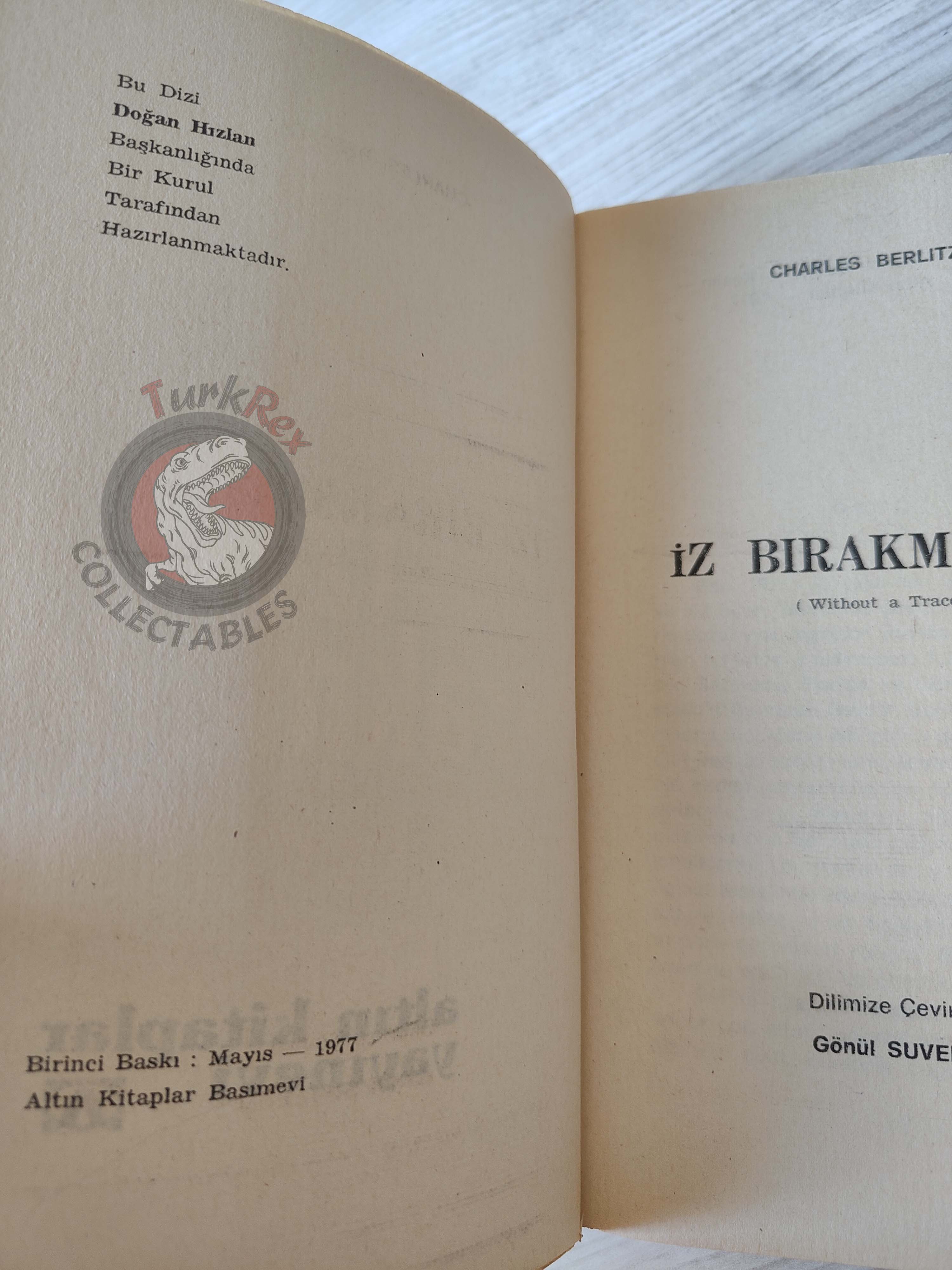 Charles Berlitz – Without a Trace 1977 1st Turkish Book Turkey