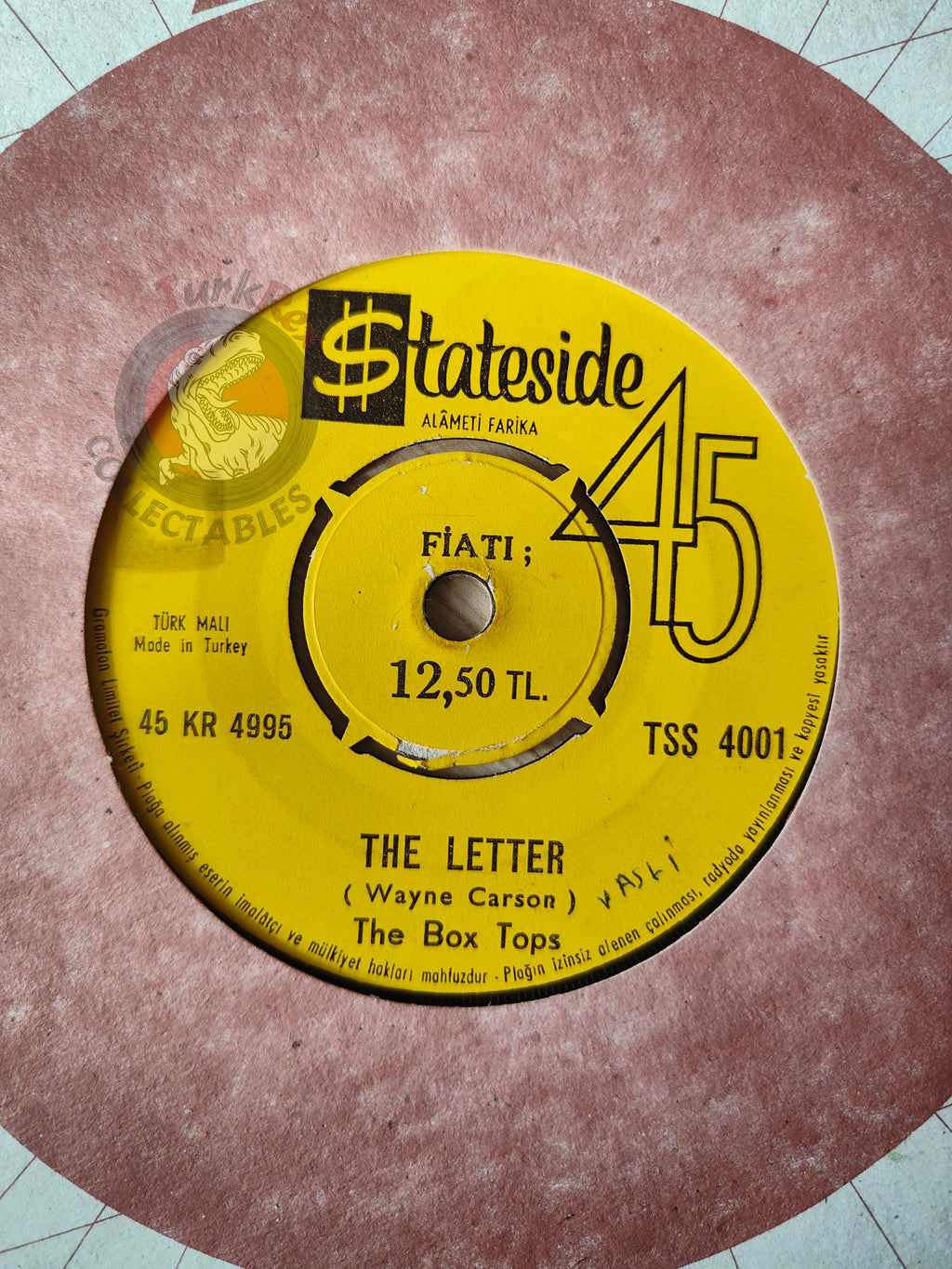 The Box Tops – The Letter 7" Turkish Pressing Vinyl Turkey Edition