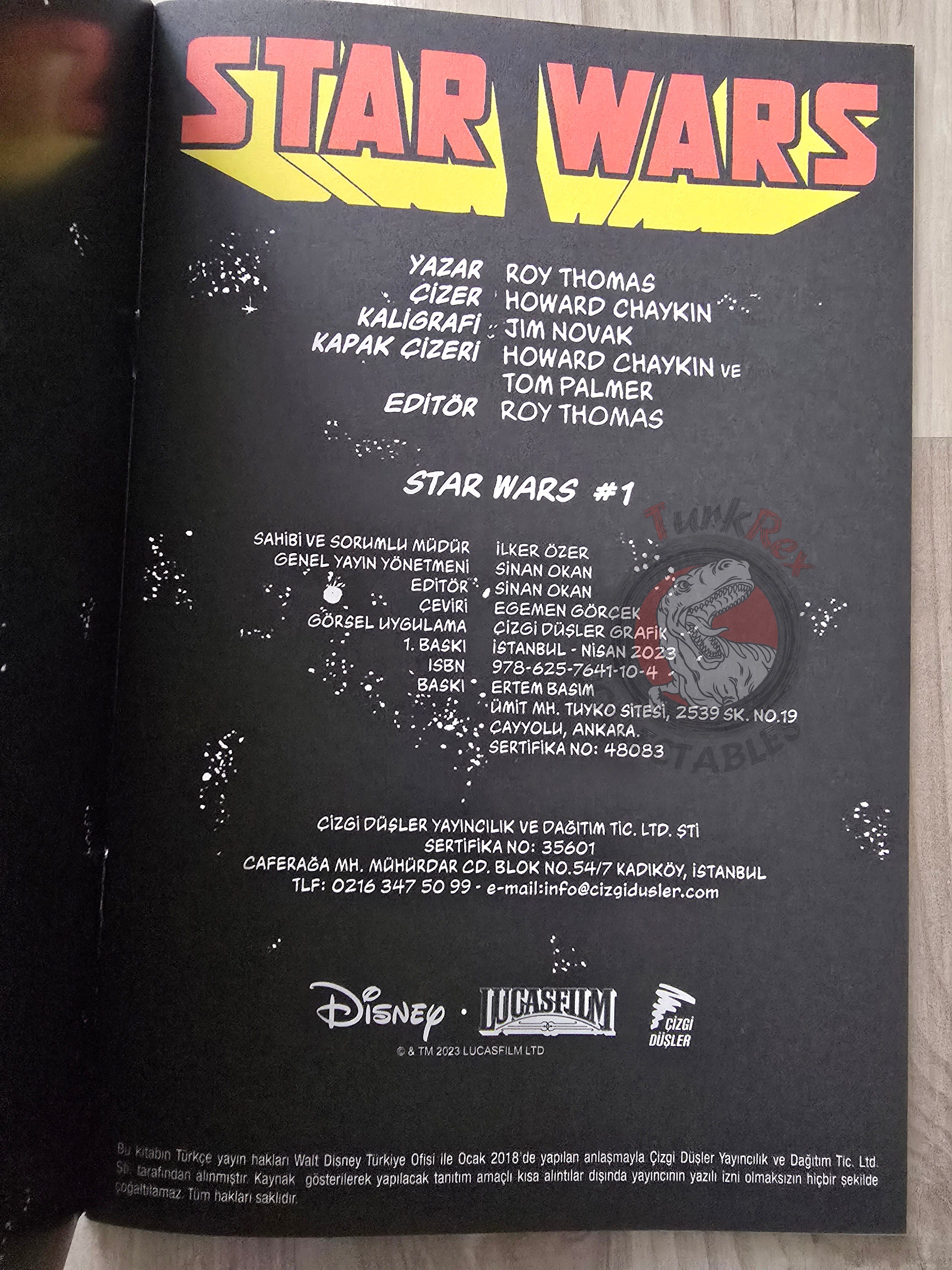 Star Wars #1 Turkish Comic Turkey Marvel 1977 Issue