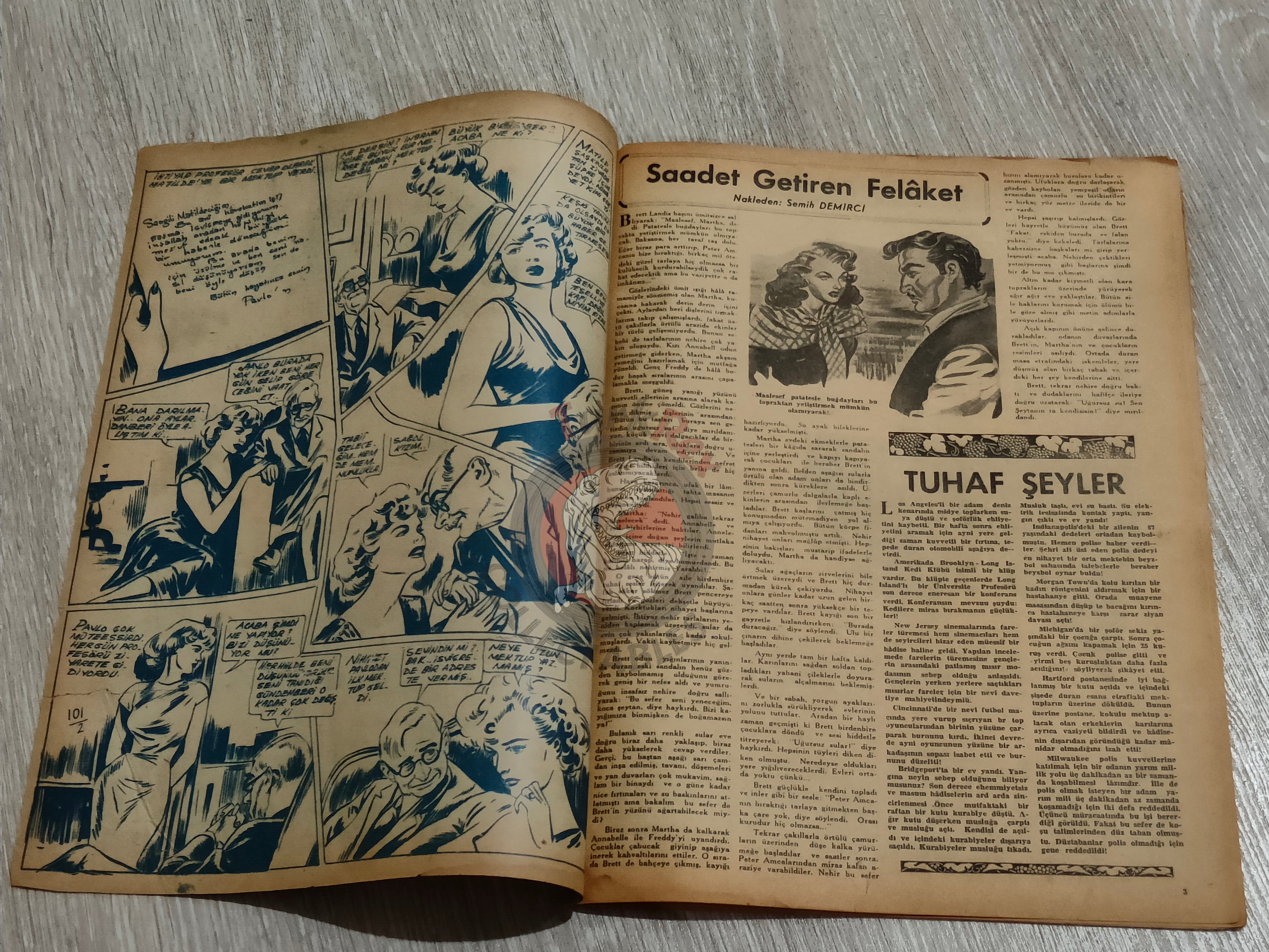 Binbir Roman #101 1950 The Count of Monte Cristo - Nat Pinkerton Turkish Comic Mag Turkey