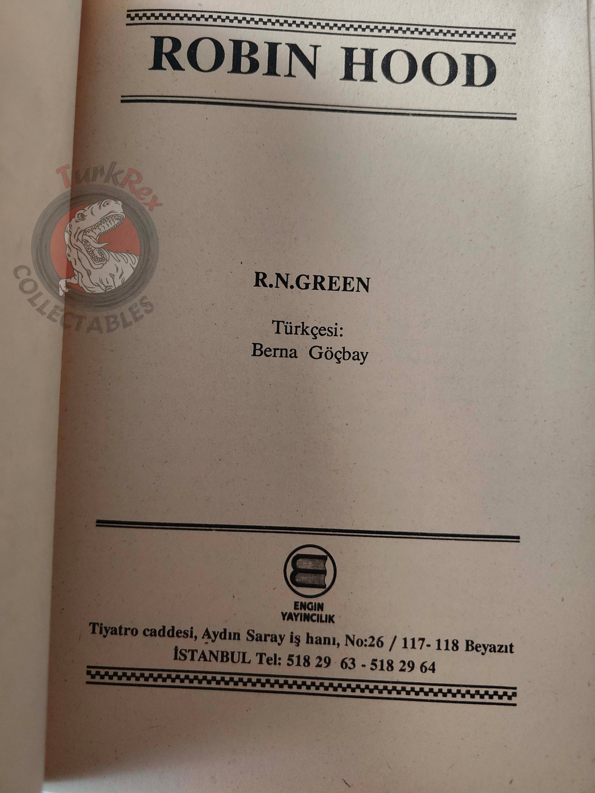 Robin Hood – R. N. Green 1992 Turkish Book Turkey Illustrated