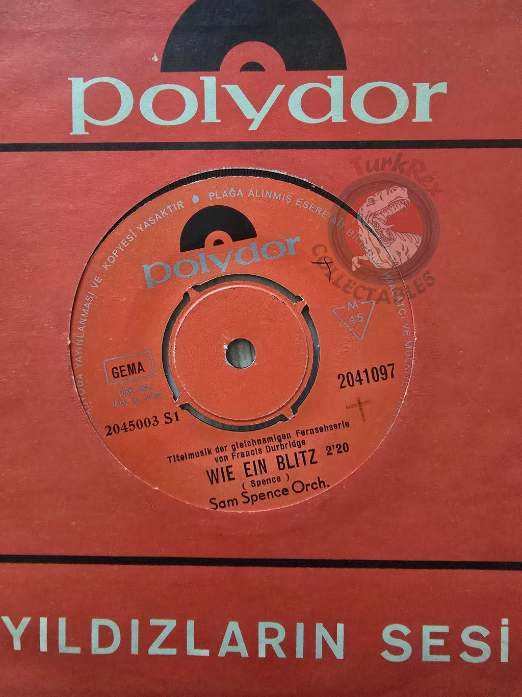 Sam Spence Orchestra – Wie Ein Blitz / Rimsky Rock 7" Turkish Pressing Vinyl Turkey Edition