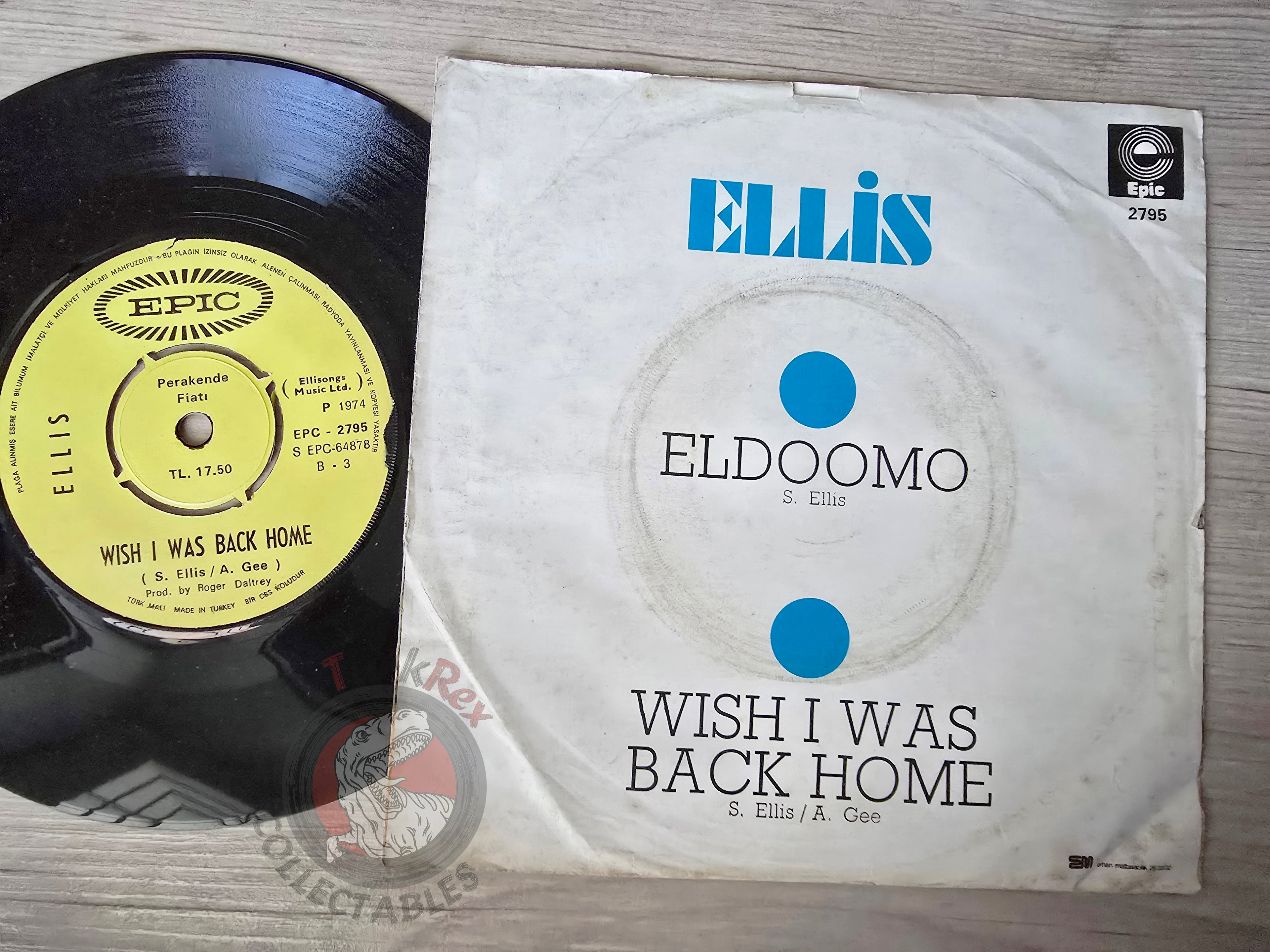 Ellis – El Doomo / Wish I Was Back Home 7" Turkish Pressing Vinyl Turkey Edition