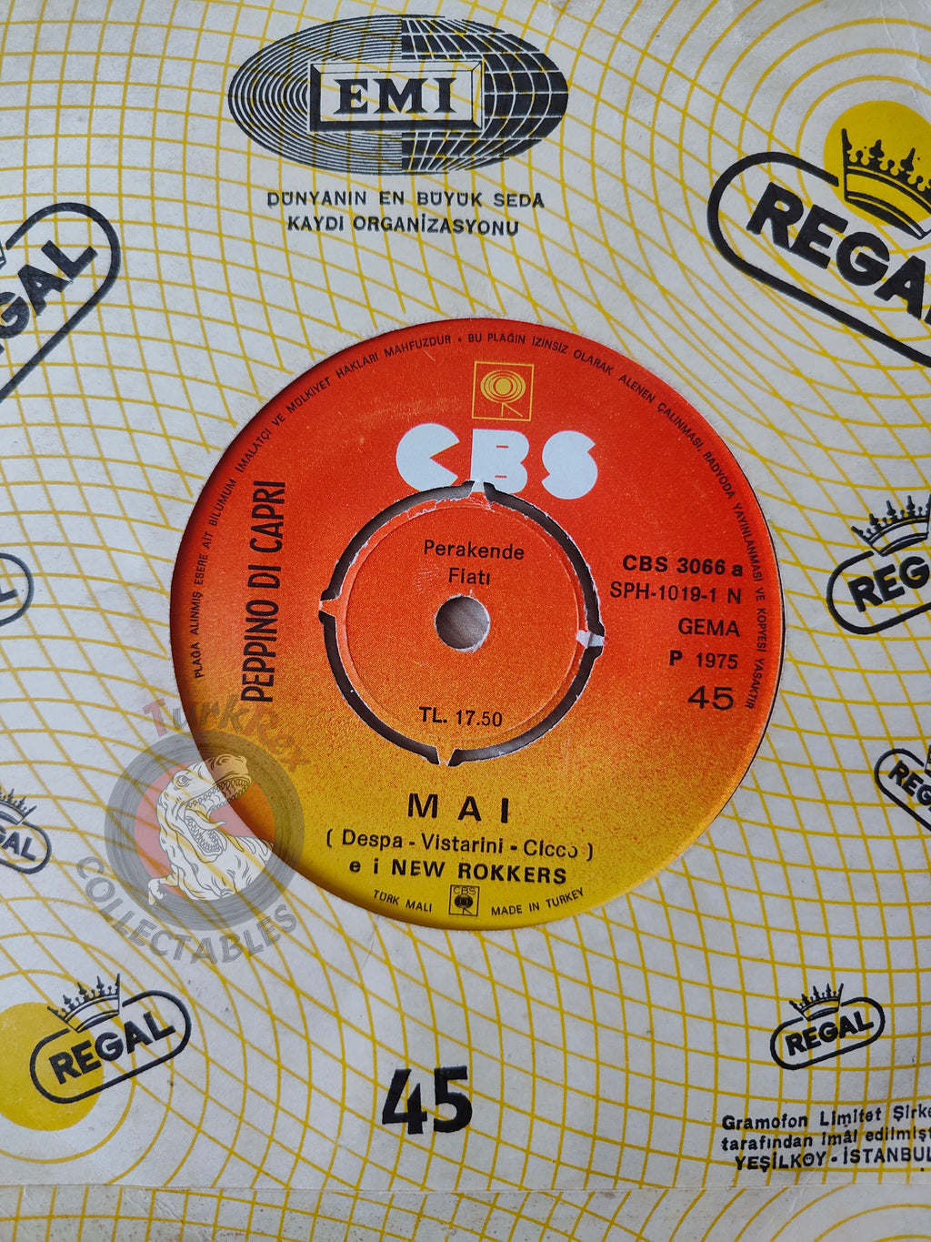 Peppino Di Capri – Mai / Champagne 7" Turkish Pressing Vinyl Turkey Edition