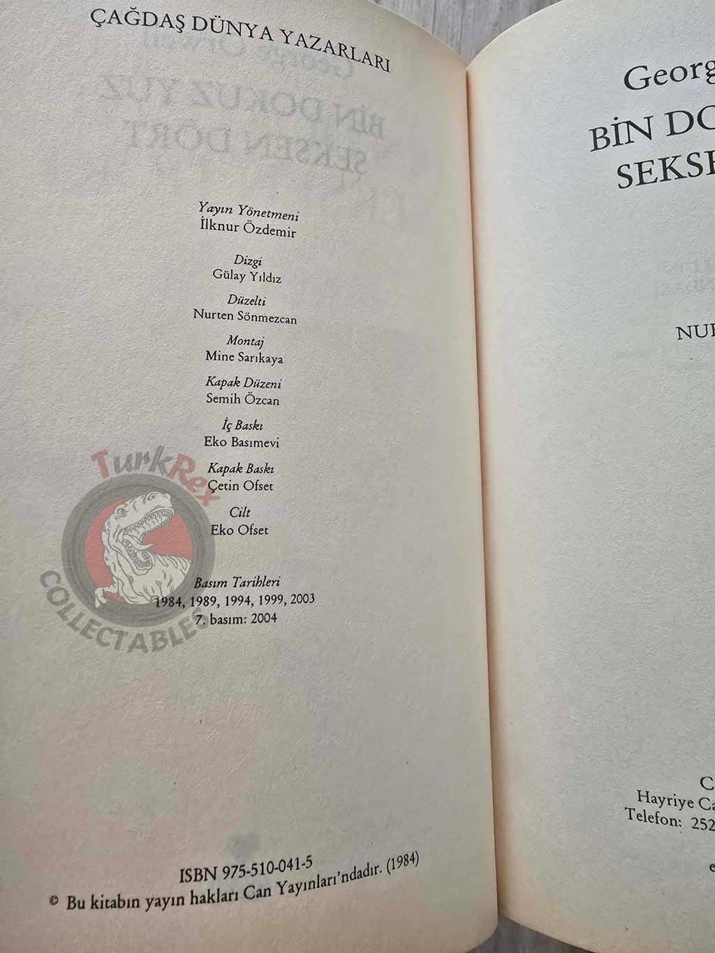 George Orwell – Nineteen Eighty-Four 2004 Turkish Book Turkey 1984