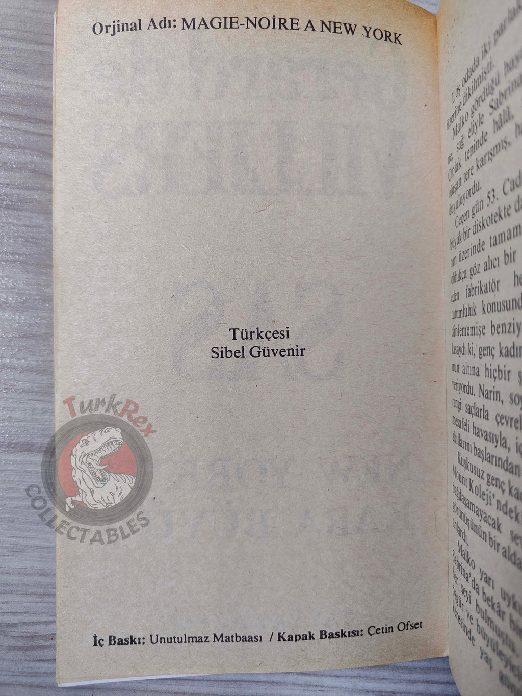 Gerard de Villiers – SAS Magie Noire à New York 1986 Turkish Book Turkey