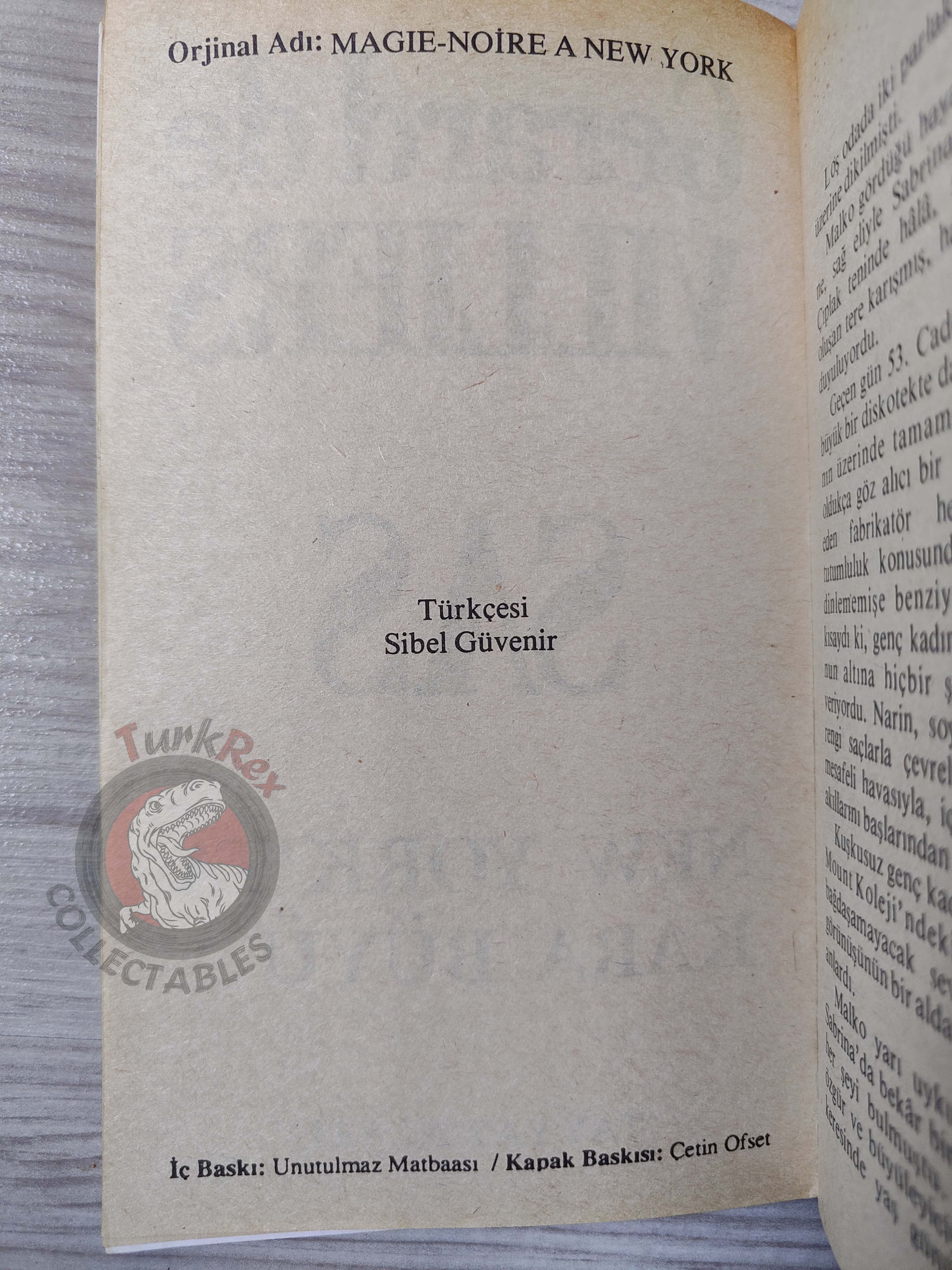 Gerard de Villiers – SAS Magie Noire à New York 1986 Turkish Book Turkey