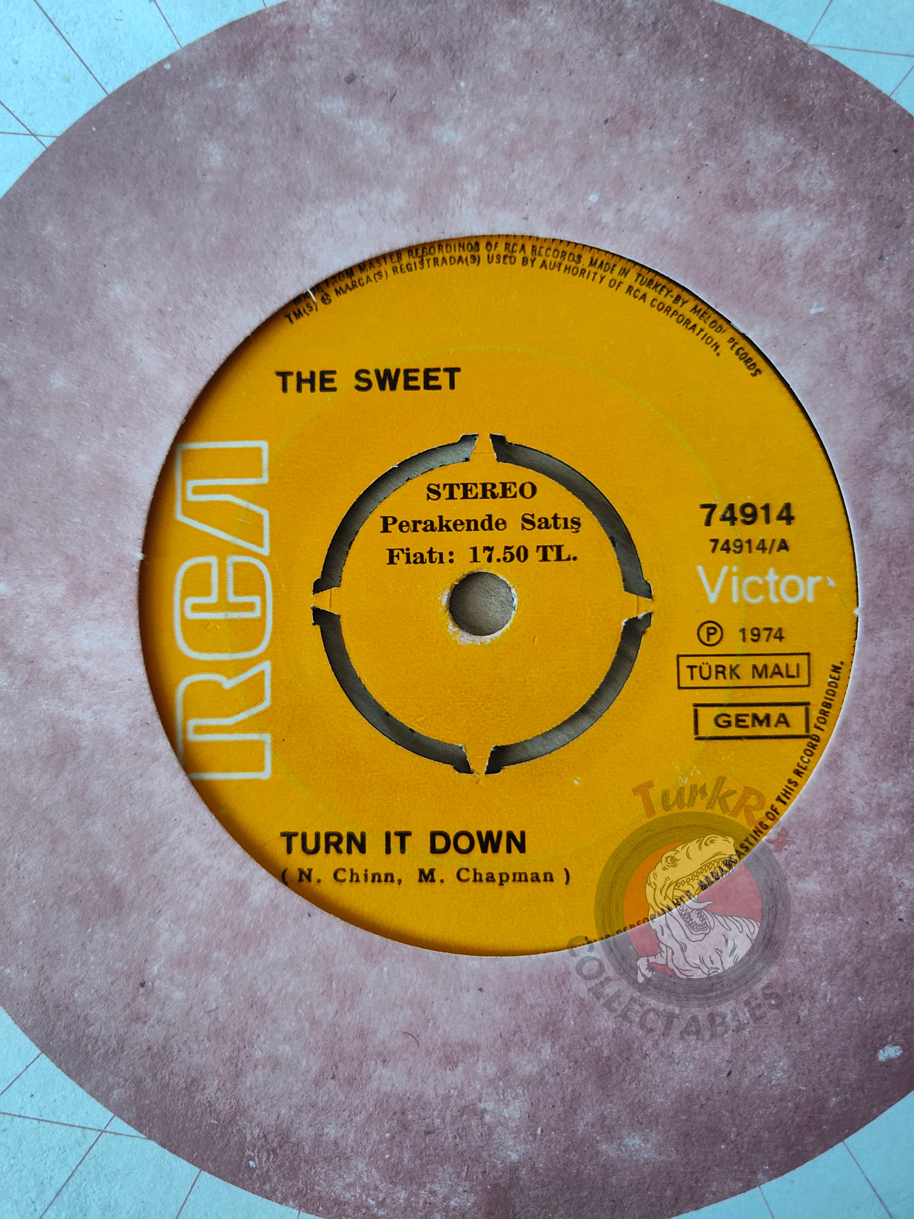 The Sweet – Turn It Down 7" Turkish Pressing Vinyl Turkey Edition