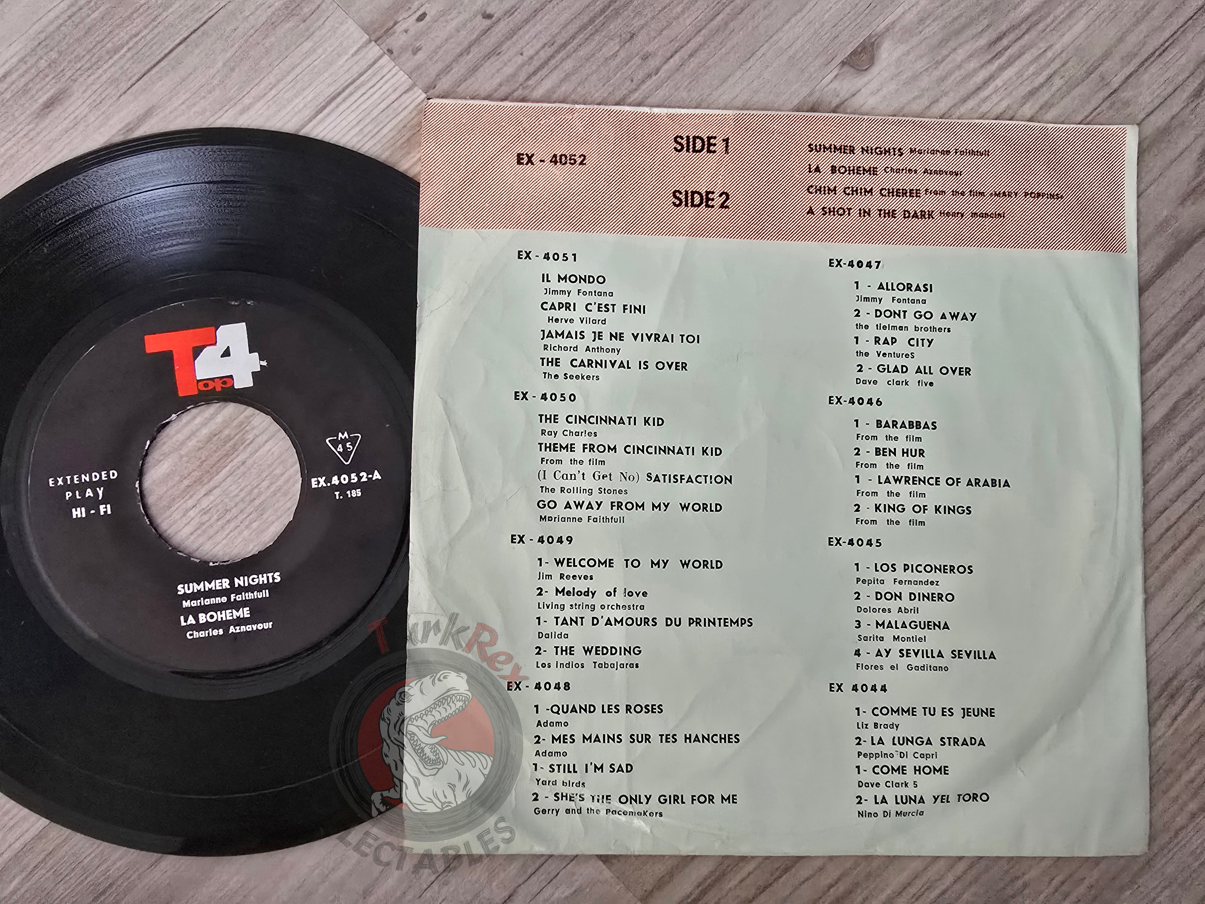 Marianne Faithfull / Charles Aznavour / Henry Mancini 7" Iran Pressing Vinyl Iranian Edition