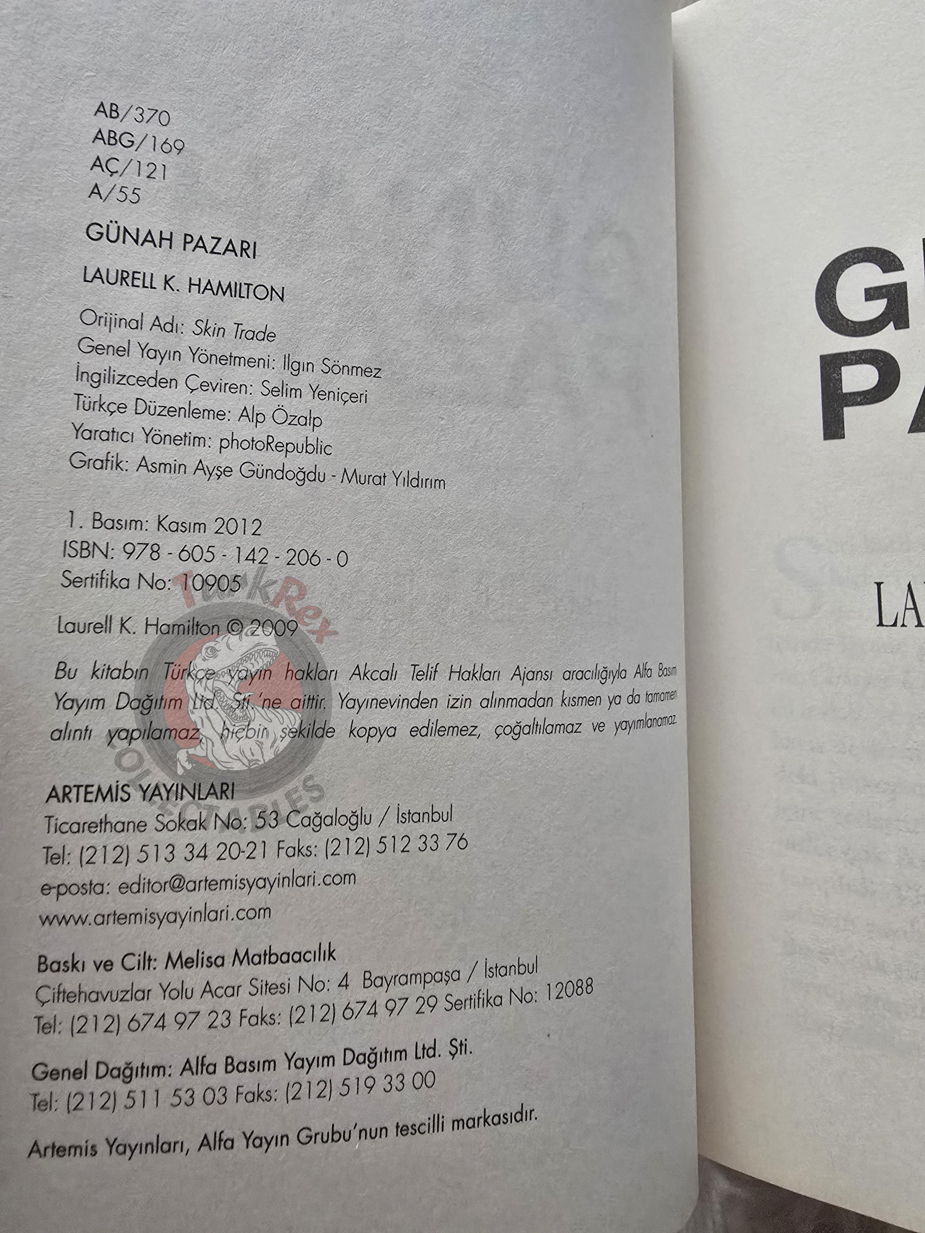 Laurell K. Hamilton – Skin Trade 2012 1st Turkish Book Turkey Anita Blake: Vampire Hunter