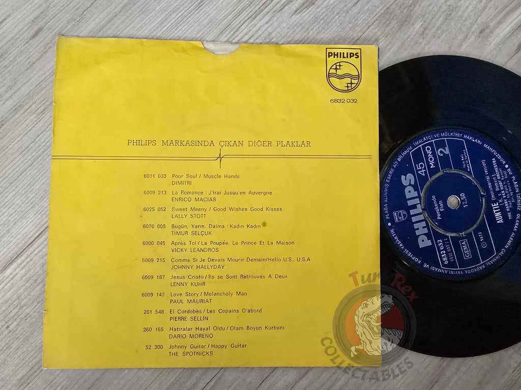 Auntie - Enrico Macias Vicky Leandros 7" Turkish Pressing Vinyl Turkey Edition