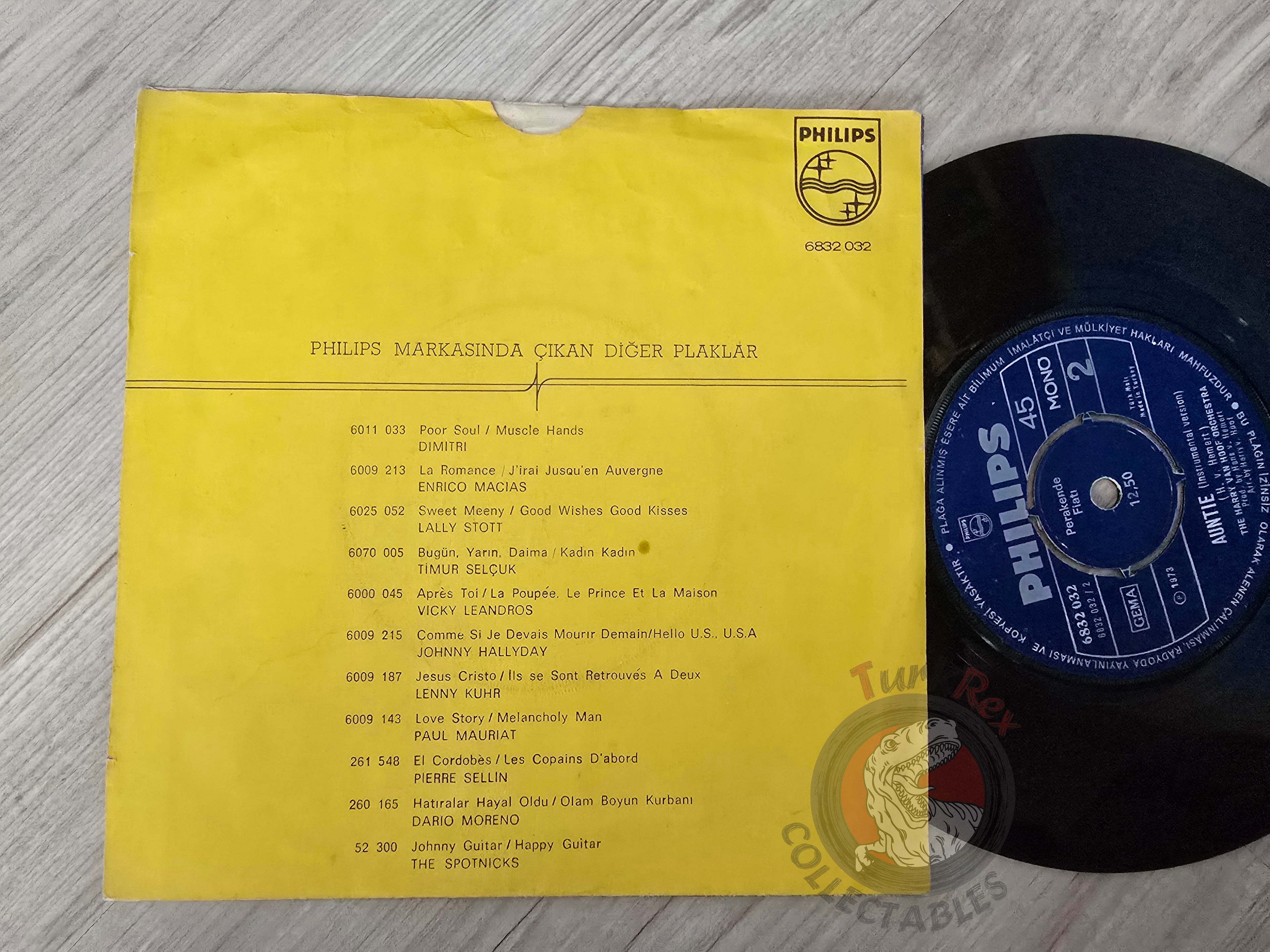 Auntie - Enrico Macias Vicky Leandros 7" Turkish Pressing Vinyl Turkey Edition