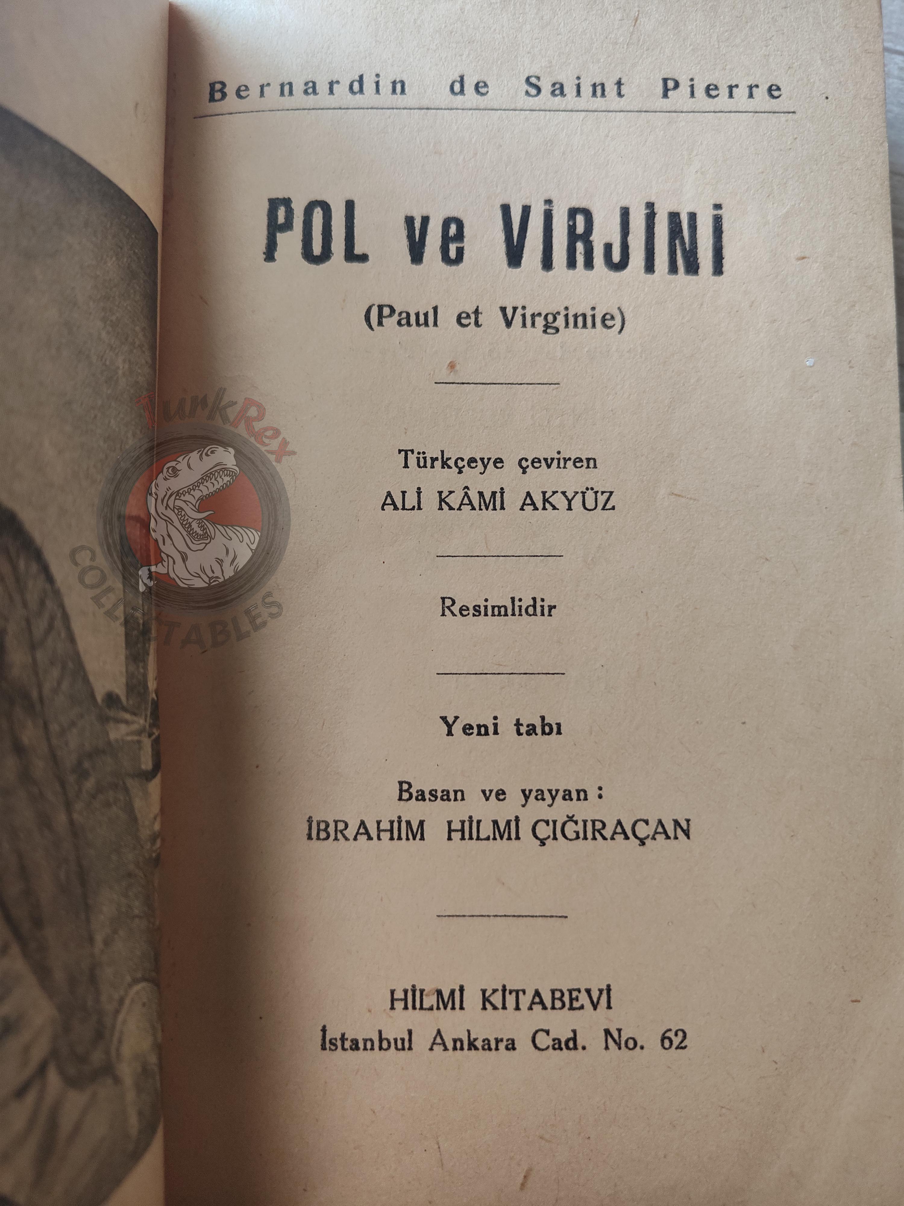 Bernardin de Saint-Pierre – Paul et Virginie 1940s Turkish Book Turkey Illustrated Tony Johannot
