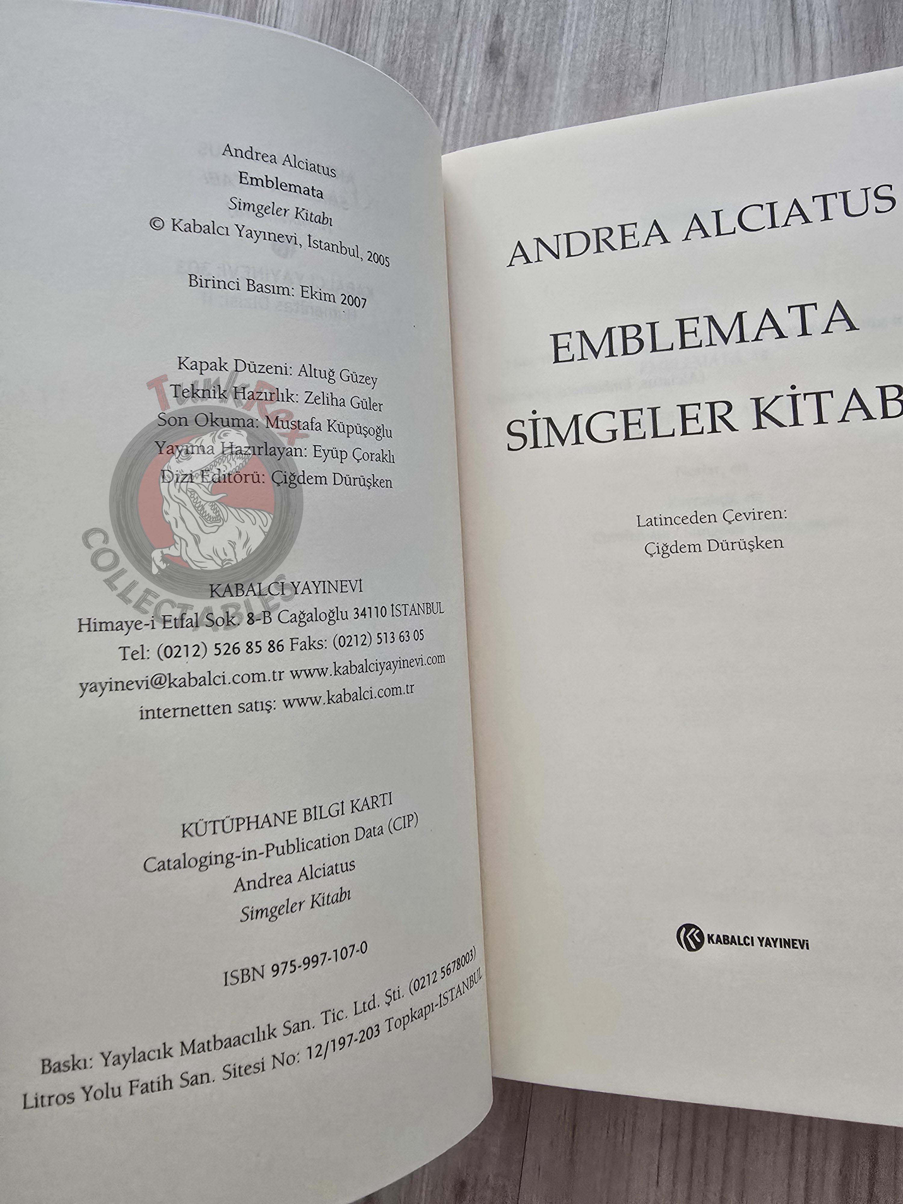 The Book of Emblems Andrea Alciatus Emblemata 2007 Turkish Book Turkey