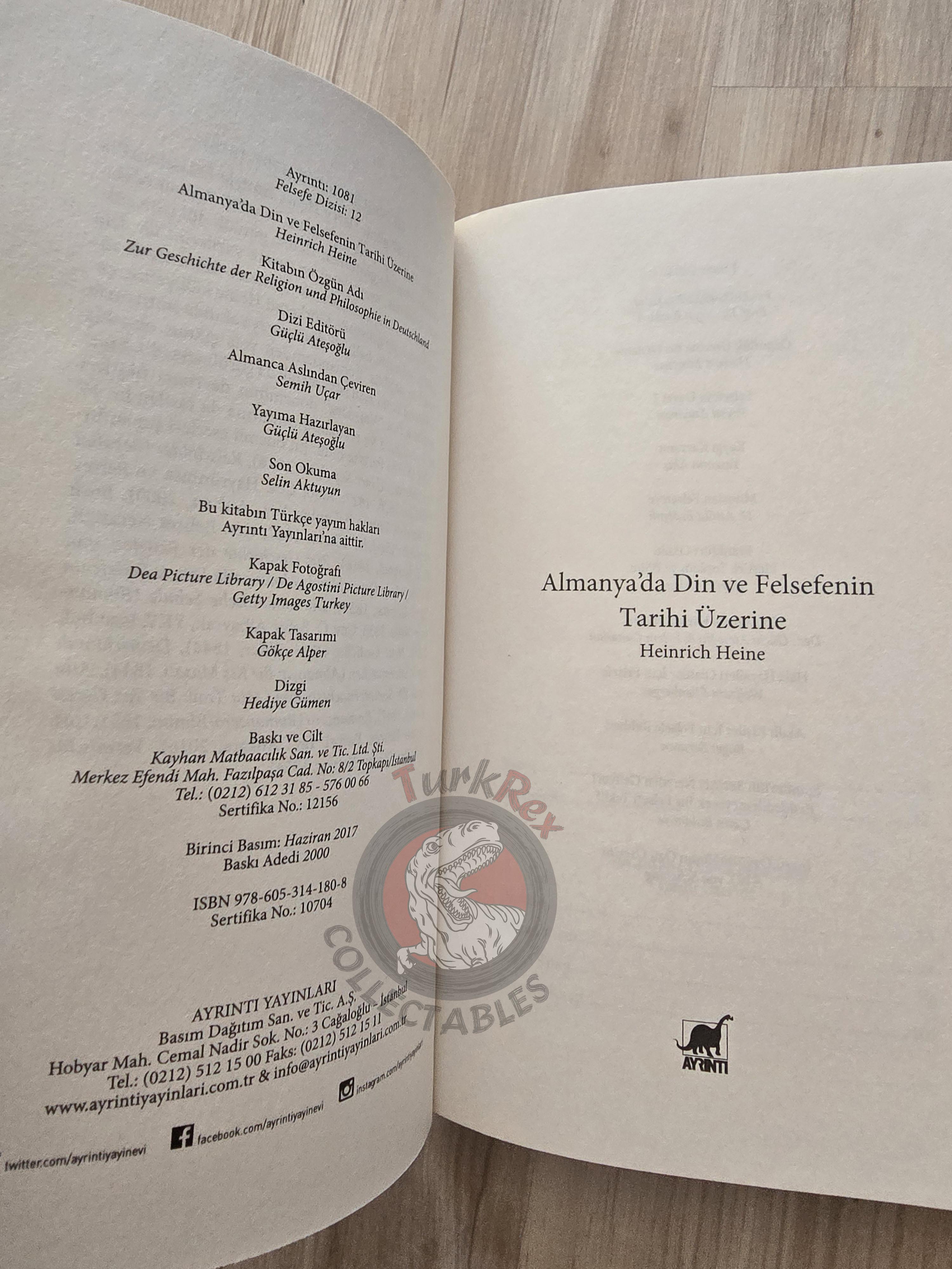 Heinrich Heine – History of Religion and Philosophy in Germany 2020 Turkish Book Turkey