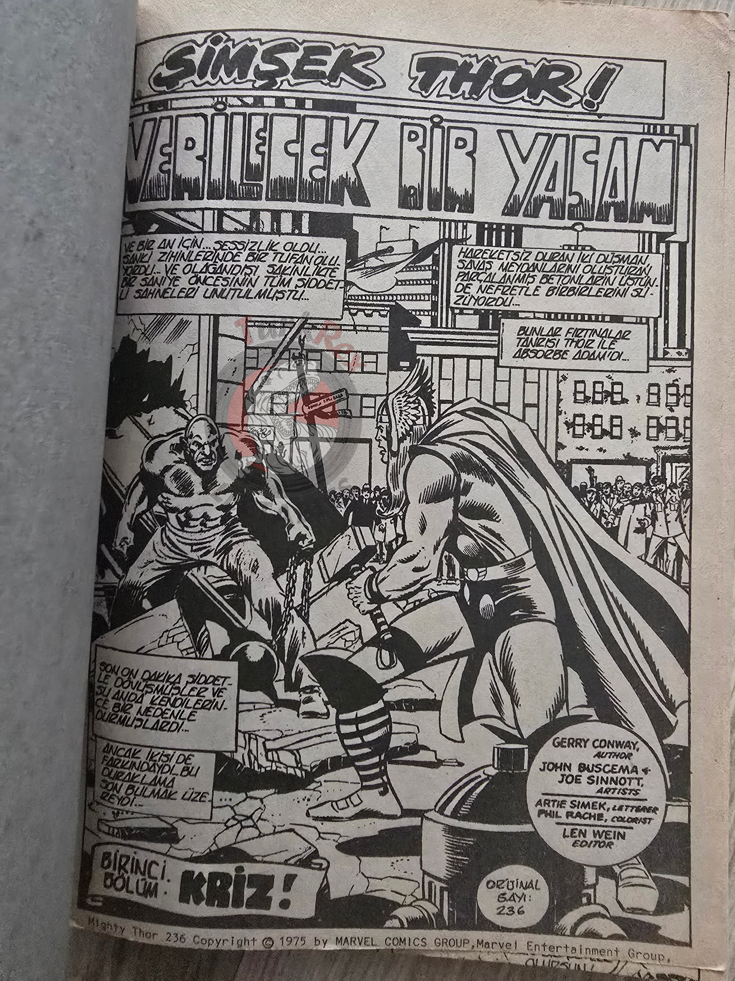 Thor Vol #8 1988 Turkish Comic Turkey The Mighty Thor #236–244 cover #209