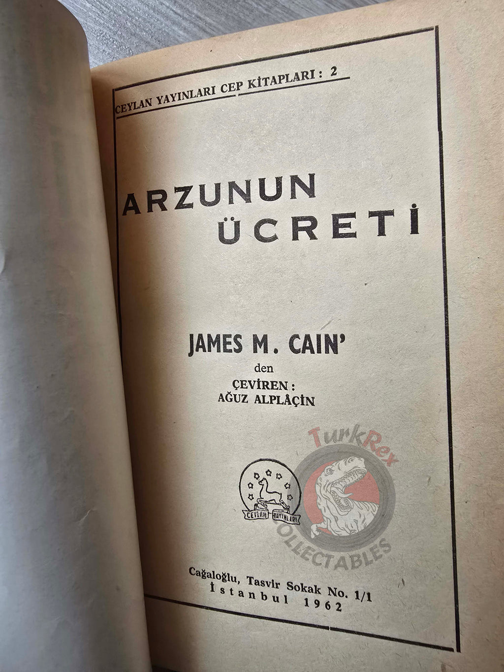 James M. Cain – Double Indemnity 1962 1st Turkish Book Turkey