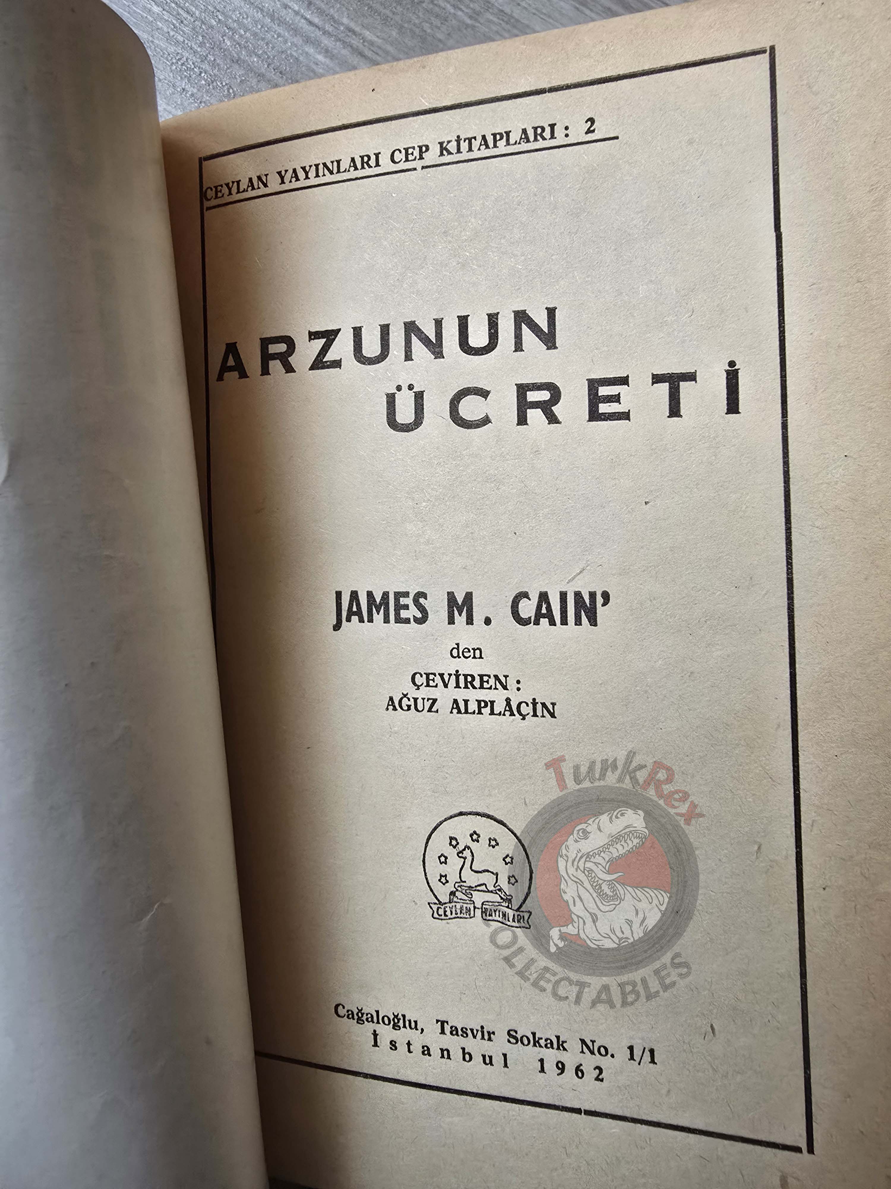 James M. Cain – Double Indemnity 1962 1st Turkish Book Turkey