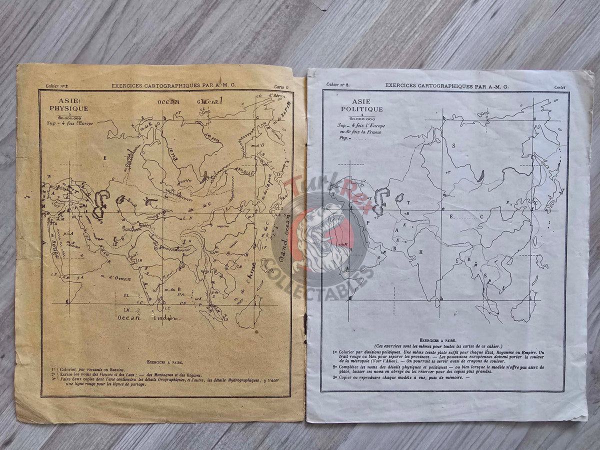 Ottoman Empire c. 1908 French Geography Workbook for Levantine Schools Palestine Arabian Peninsula Alexis-Marie Gochet