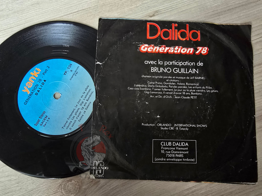 Dalida – Génération 78 7" Turkish Pressing Vinyl Turkey Edition