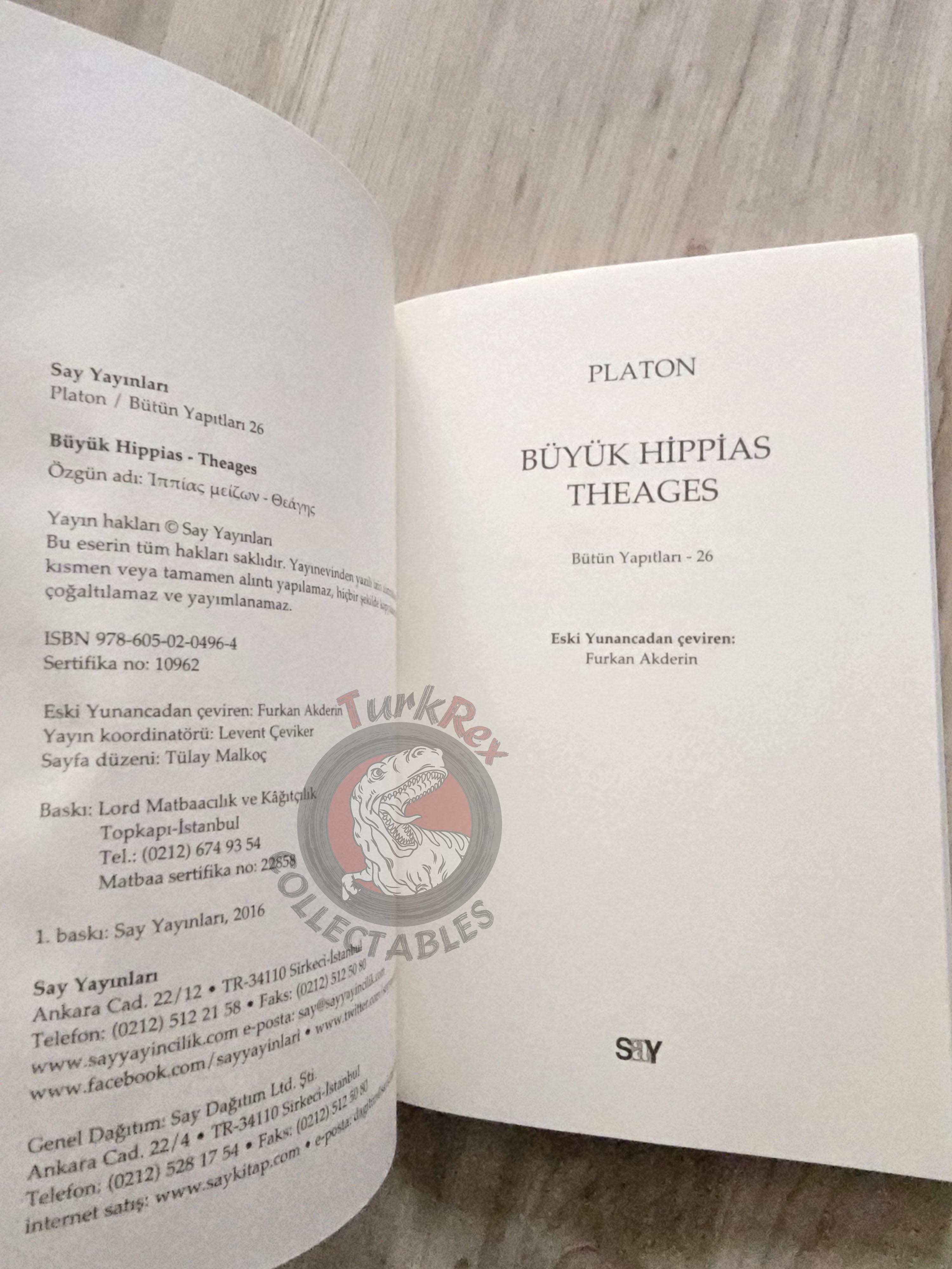 Plato – Greater Hippias 2016 Turkish Book Turkey