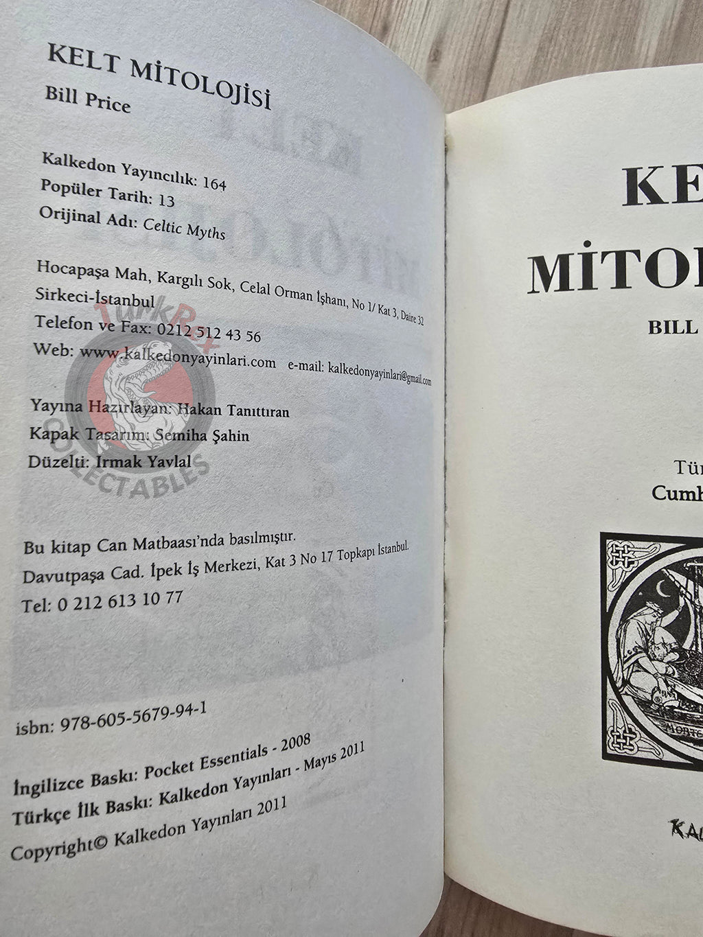 Bill Price – Celtic Myths 2011 1st Turkish Book Turkey