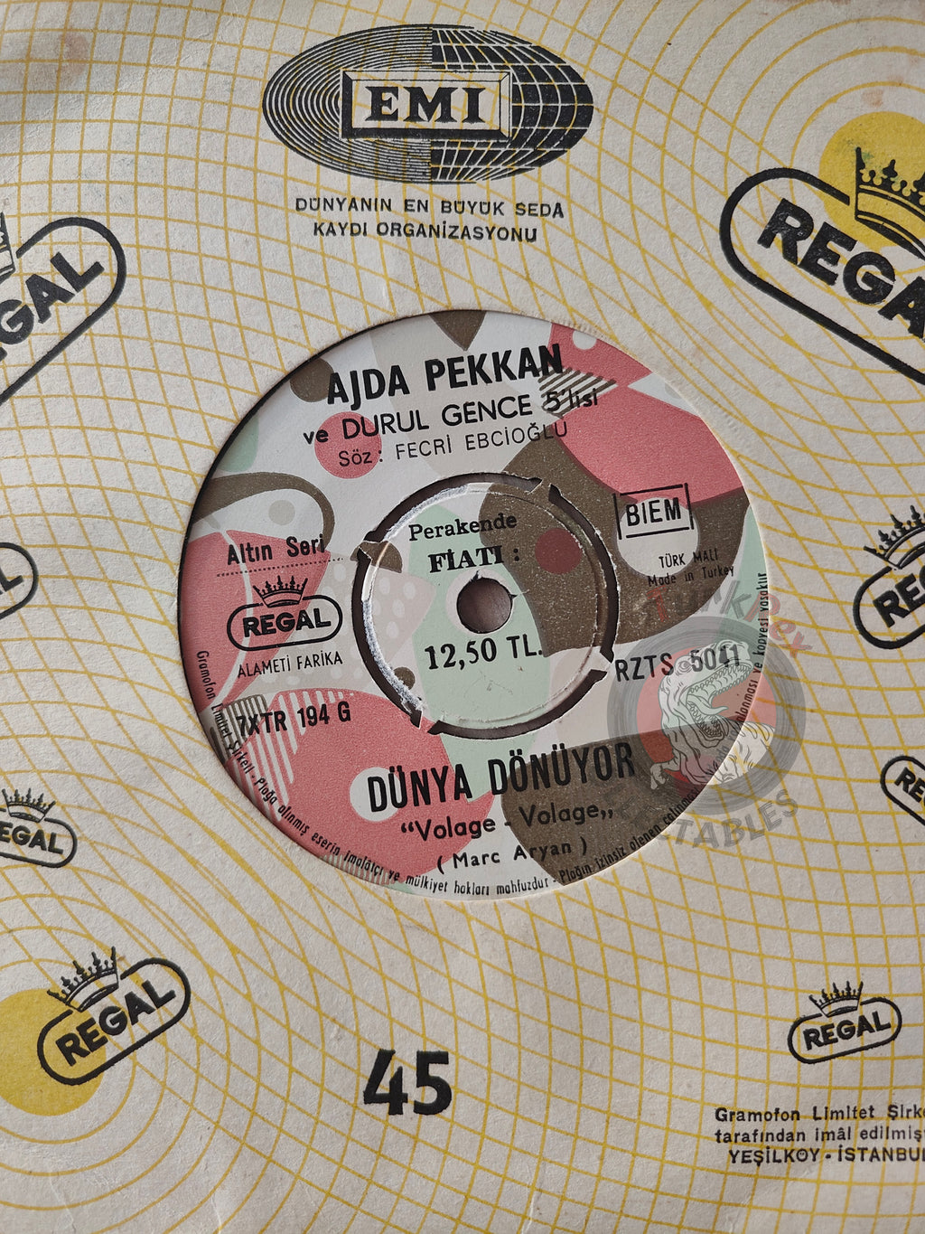 Ajda Pekkan – Dünya Dönüyor 7" Turkish Pressing Vinyl Turkey Edition