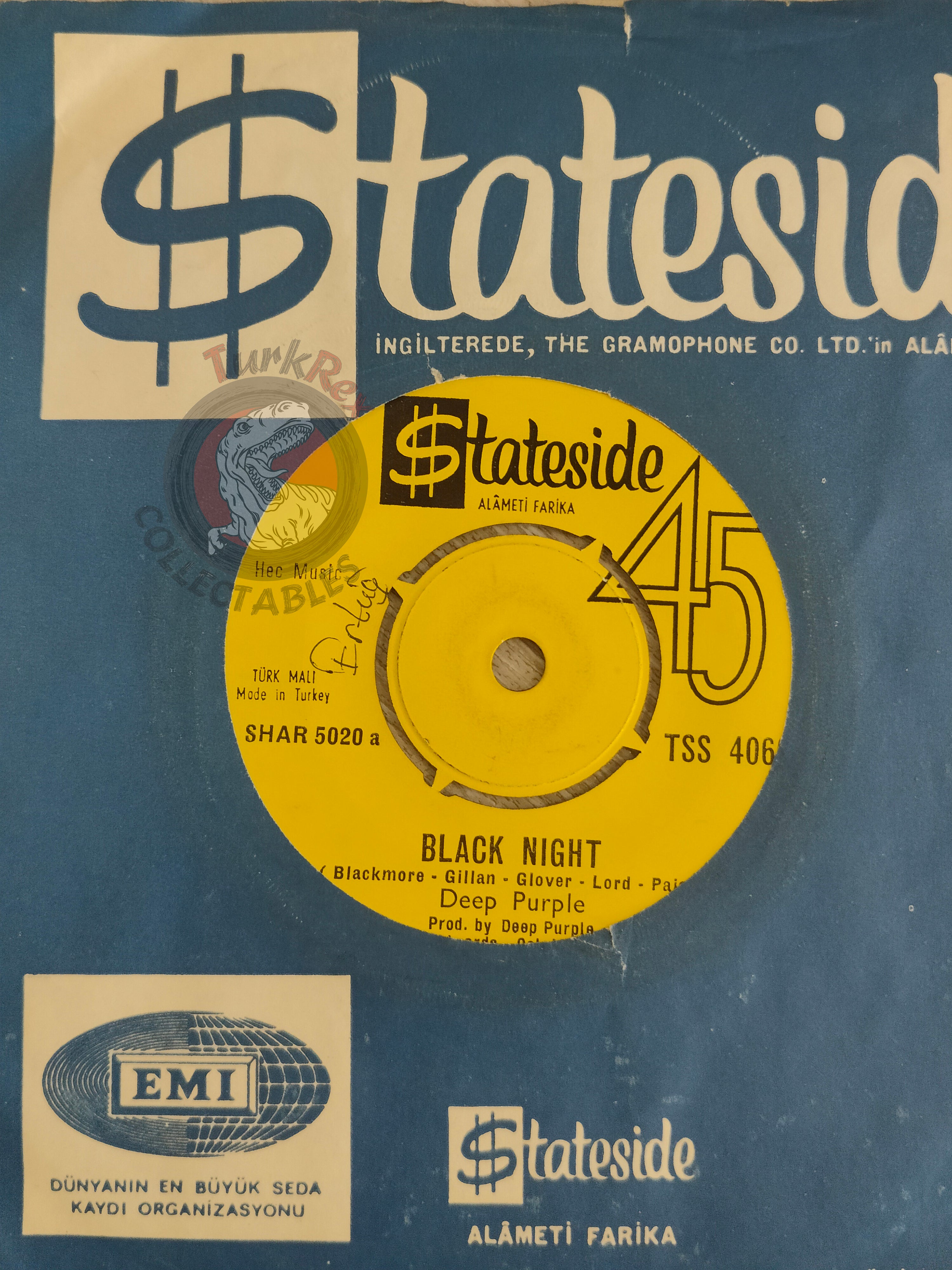 Deep Purple – Black Night 7" Turkish Pressing Vinyl Turkey Edition