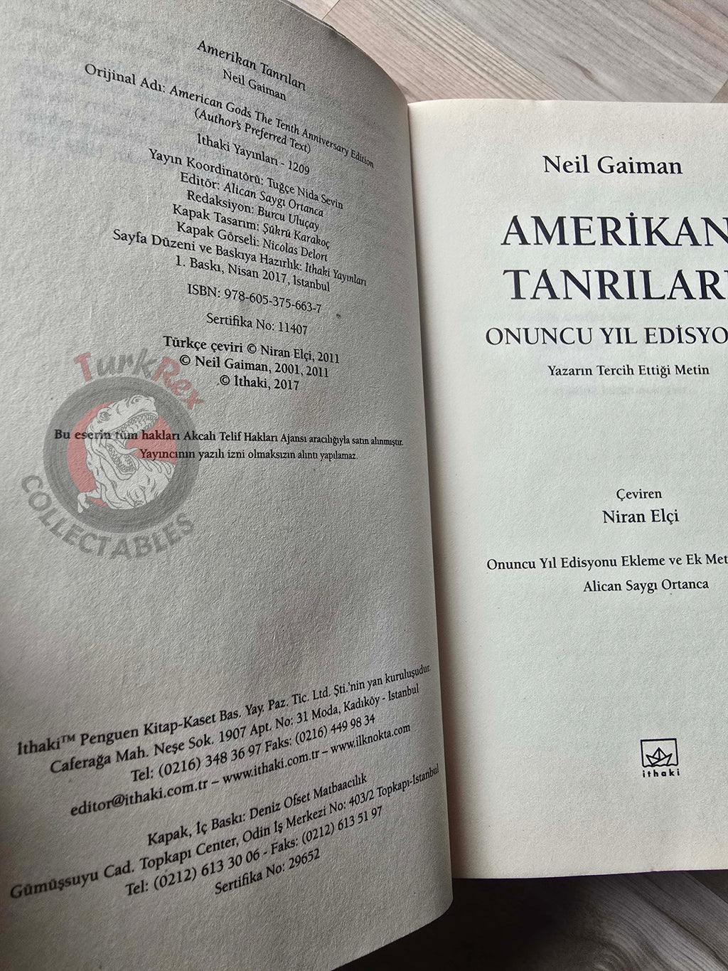 Neil Gaiman – American Gods 2017 1st Turkish Book Turkey
