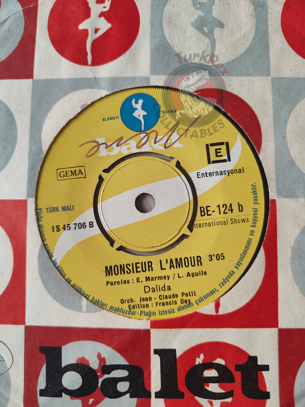 Dalida – Mamina 7" Turkish Pressing Vinyl Turkey Edition