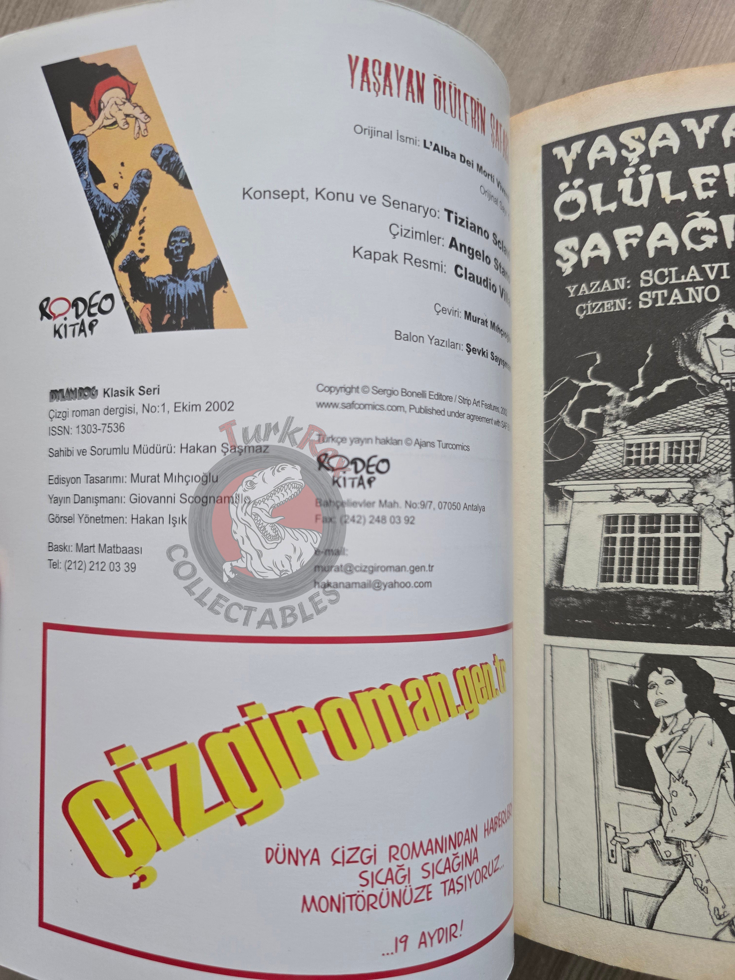 Dylan Dog #1 2002 Turkish Comic Turkey L’alba dei morti viventi #1 #2