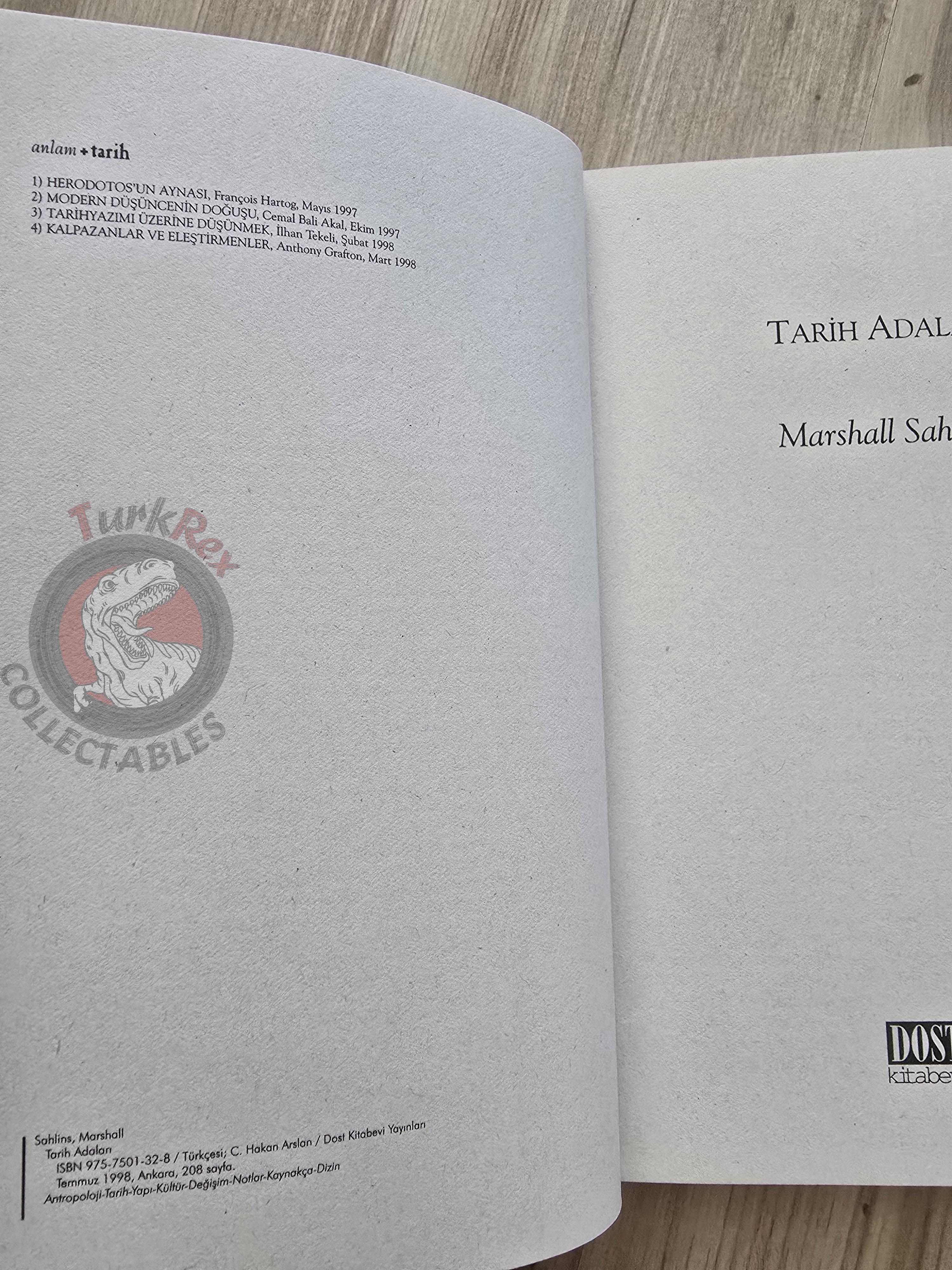 Marshall Sahlins – Islands of History 1998 Turkish Book Turkey