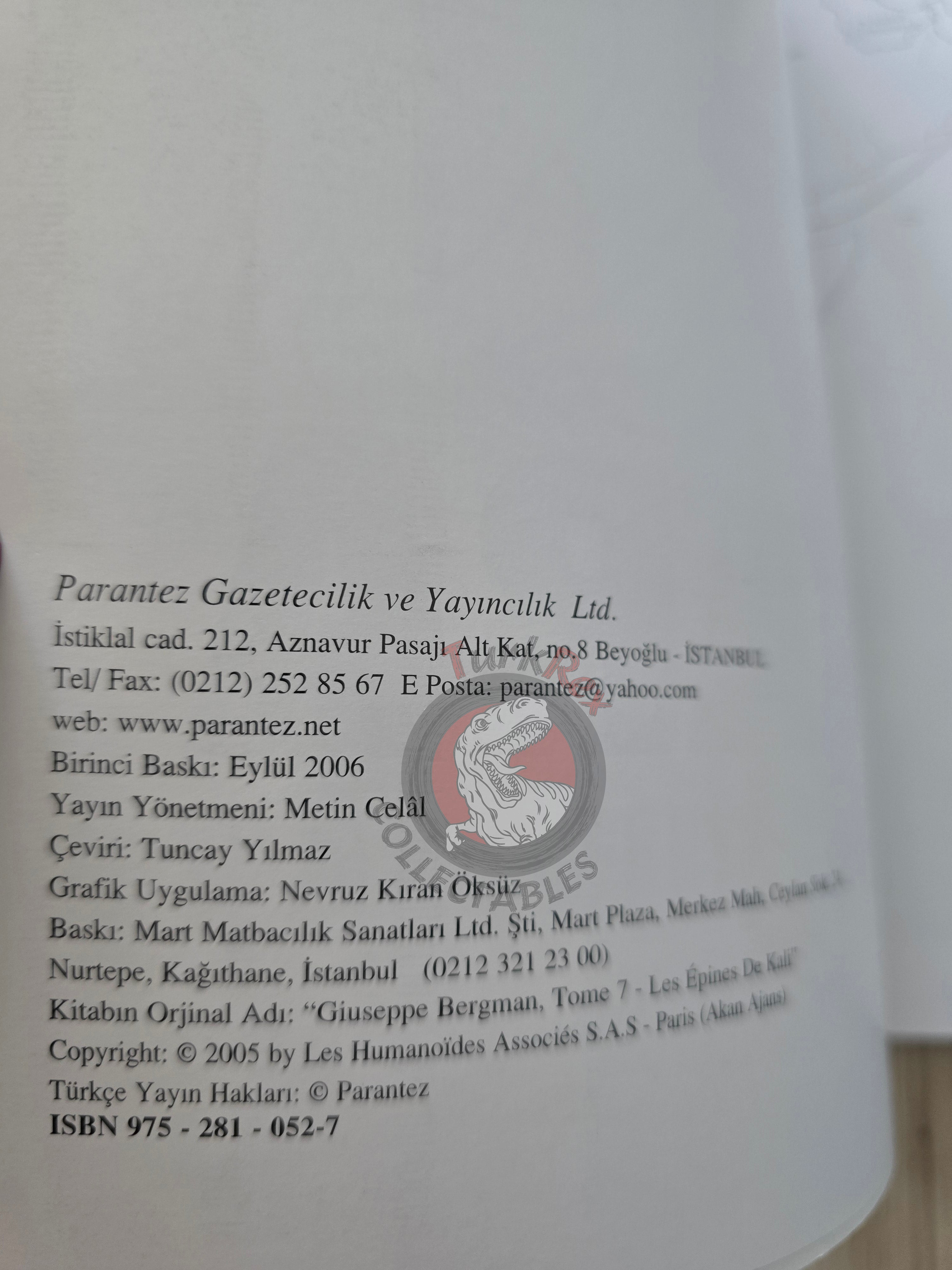 Manara Giuseppe Bergman #7 2006 Turkish Comic Turkey Les Épines de Kali