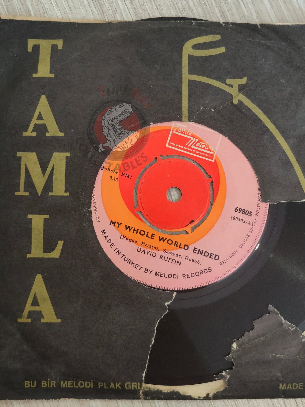 David Ruffin – My Whole World Ended 7" Turkish Pressing Vinyl Turkey Edition