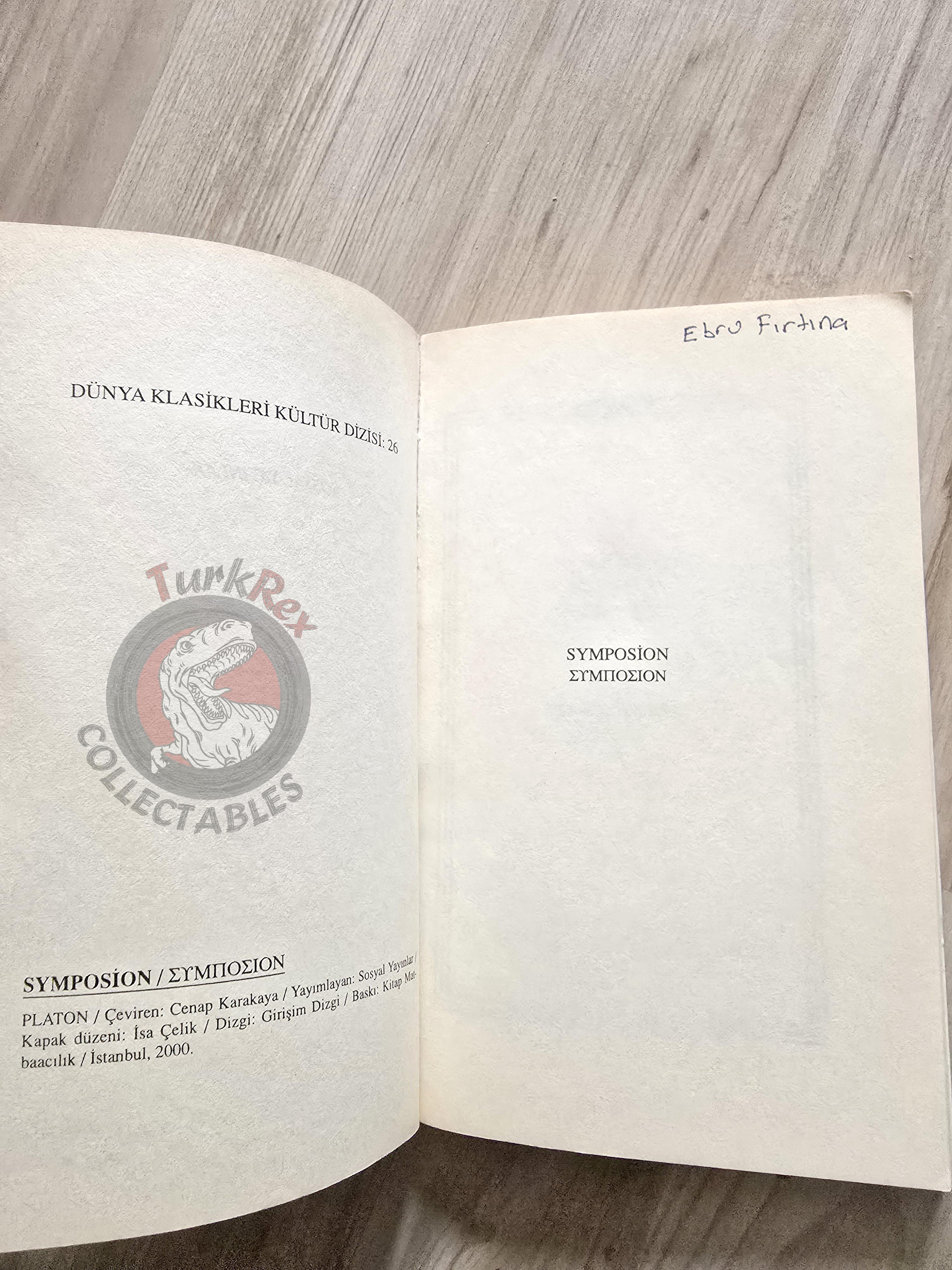 Plato – Symposium 2000 Turkish Book Turkey