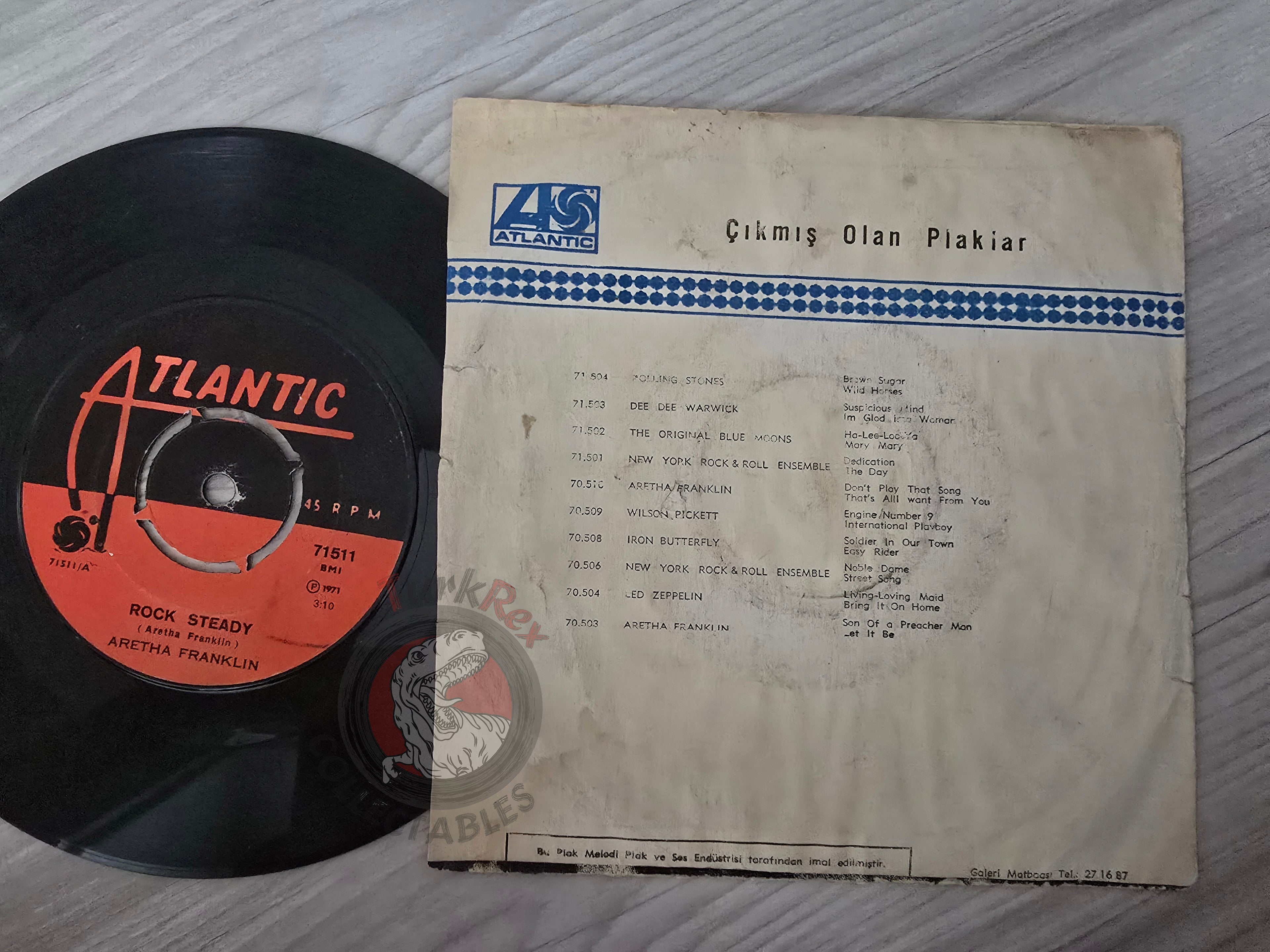 Aretha Franklin – Rock Steady 7" Turkish Pressing Vinyl Turkey Edition