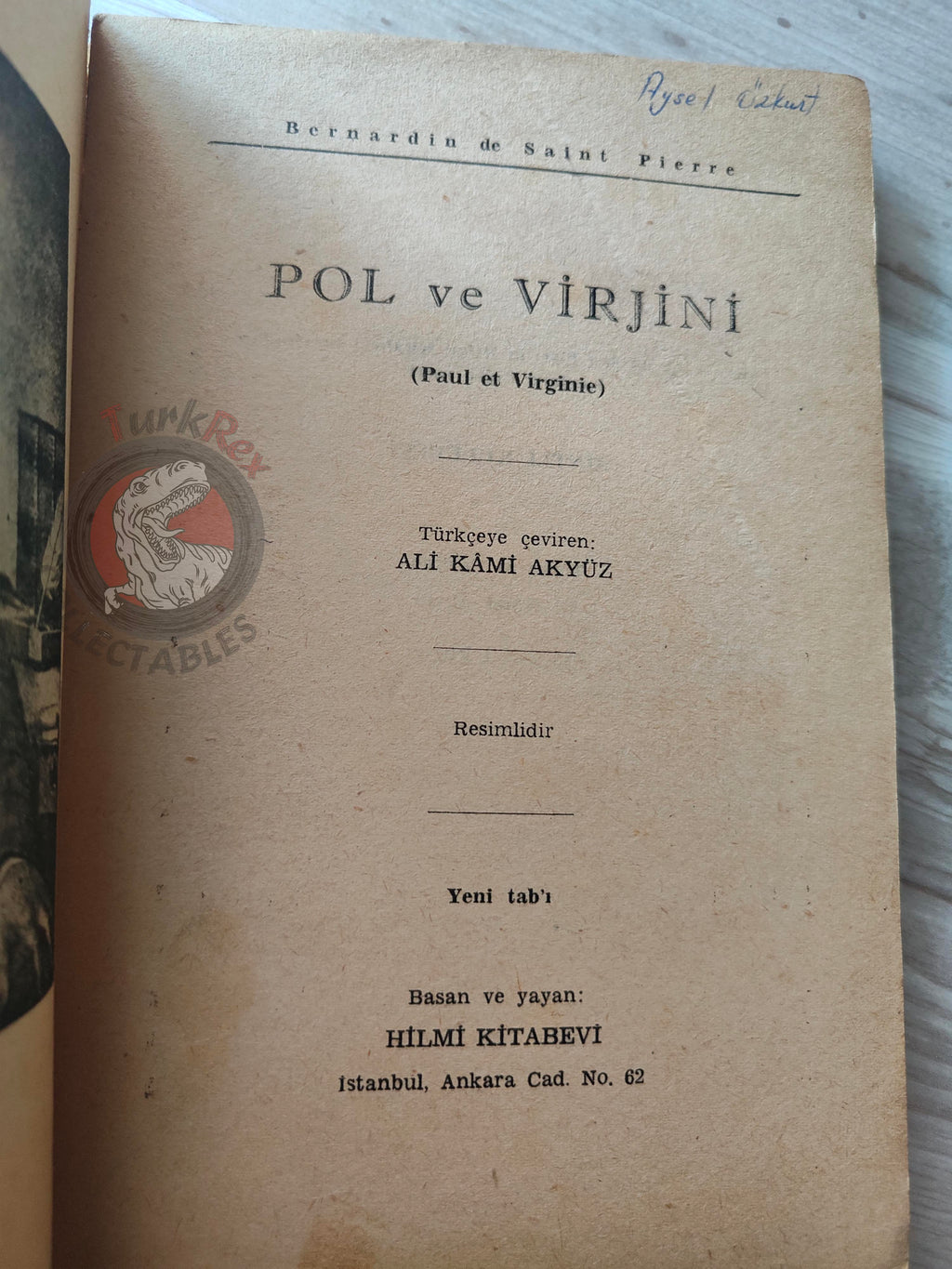 Bernardin de Saint-Pierre – Paul et Virginie 1960s Turkish Book Turkey Illustrated Tony Johannot