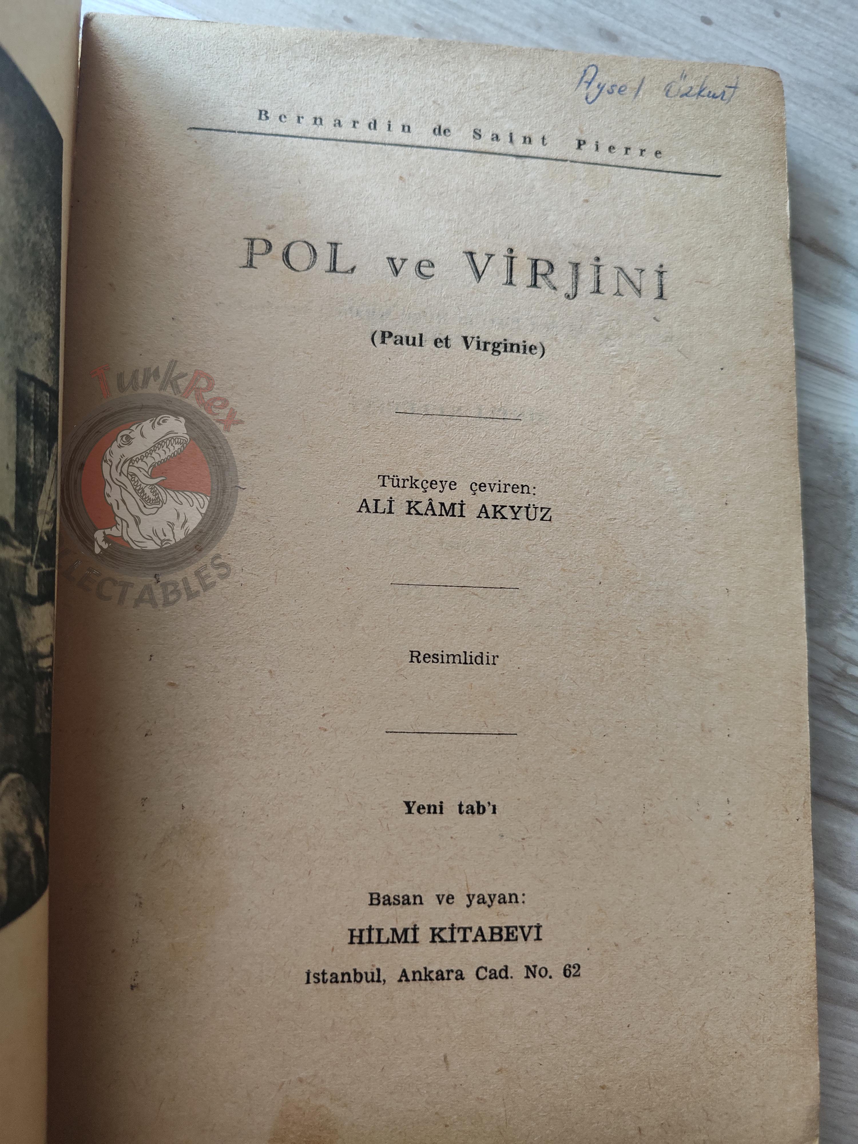 Bernardin de Saint-Pierre – Paul et Virginie 1960s Turkish Book Turkey Illustrated Tony Johannot