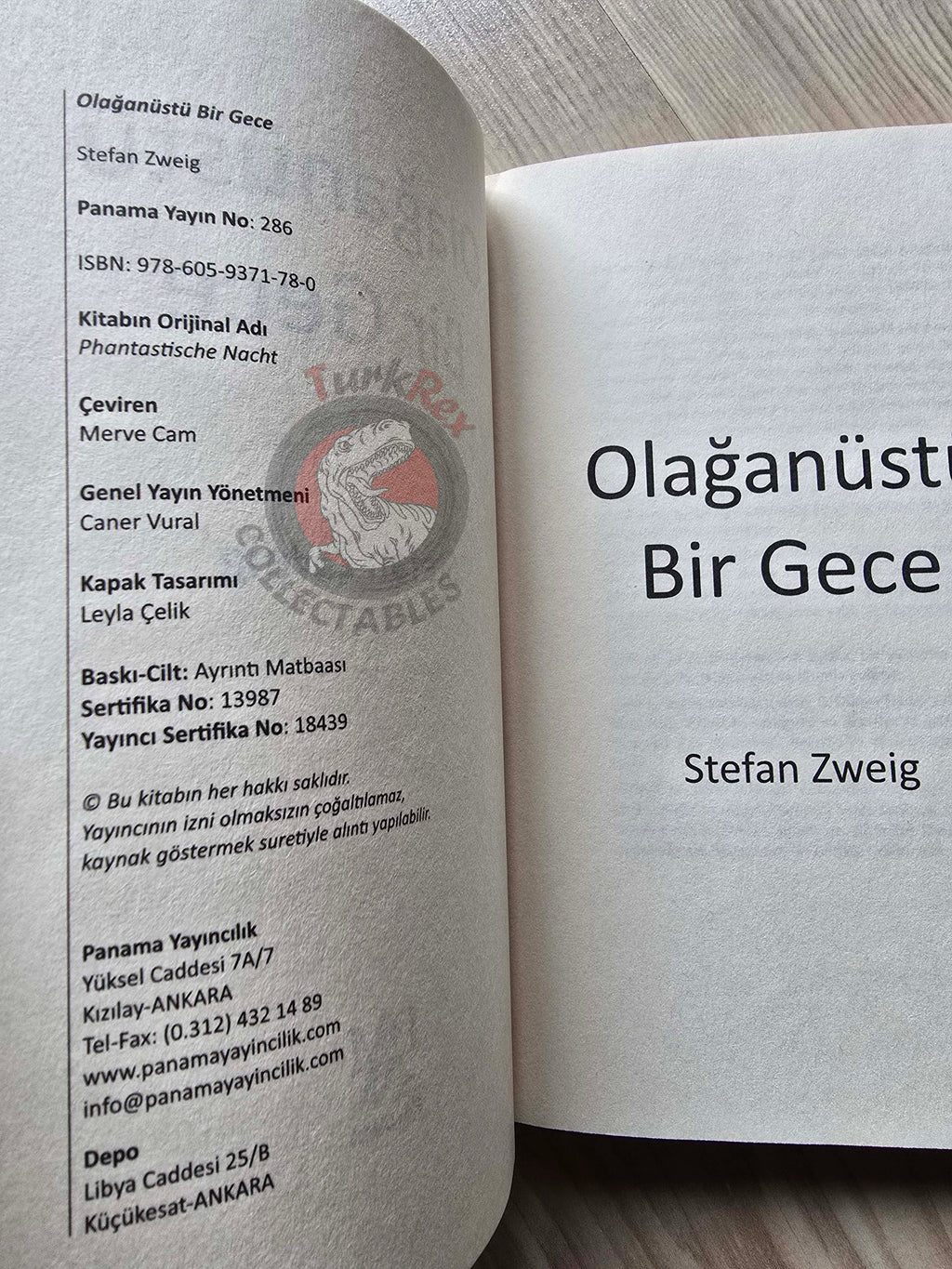 Stefan Zweig – Fantastic Night Turkish Book Turkey