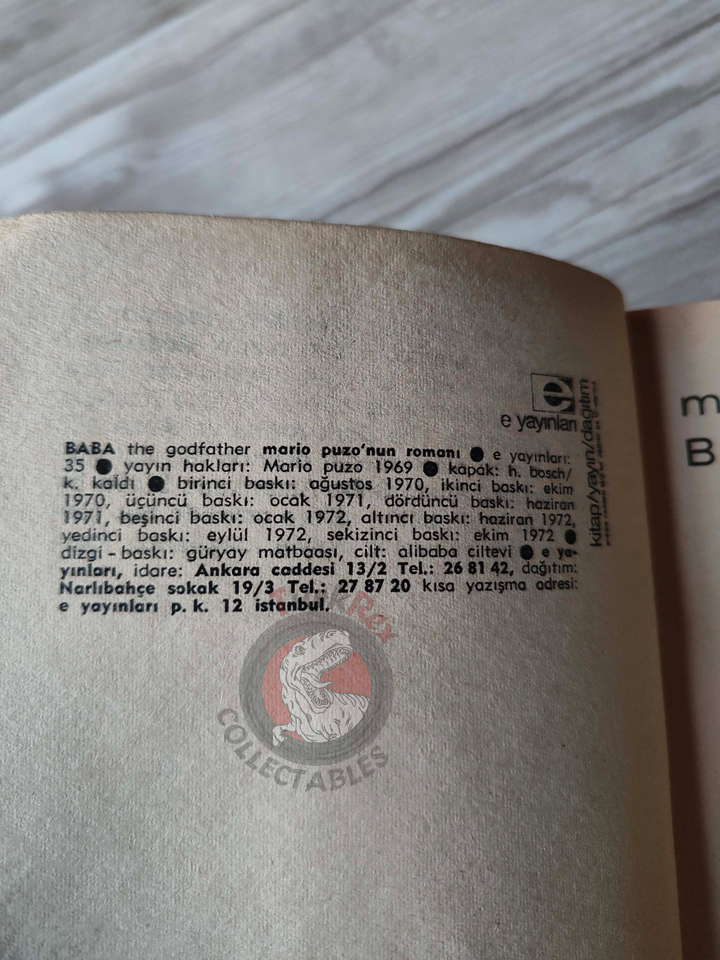 Mario Puzo – The Godfather 1972 Turkish Book Turkey