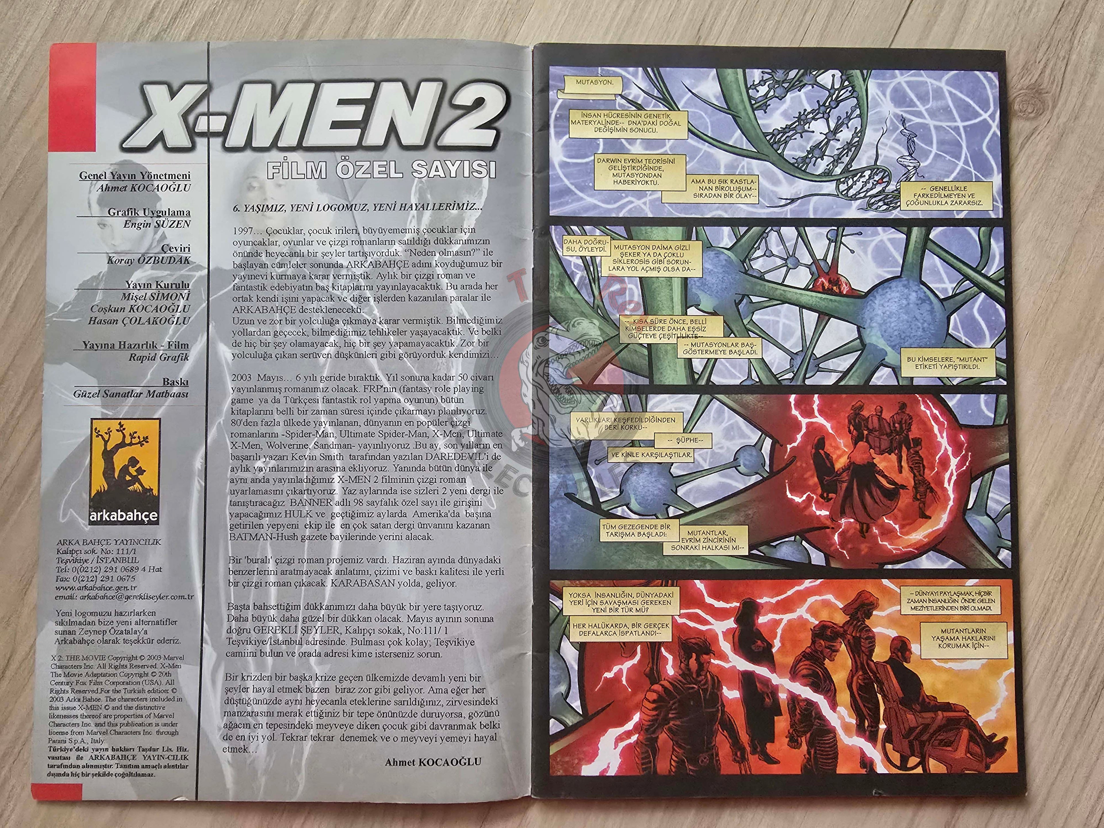 X-Men X2: The Movie 2003 Turkish Comic Turkey Official Movie Adaption