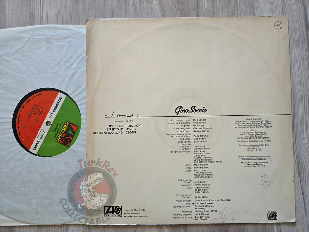 Gino Soccio – Closer Turkish Pressing Vinyl Turkey Edition