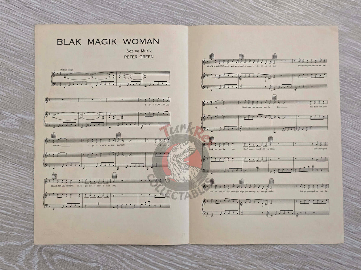Santana – Black Magic Woman Turkish Vintage Musical Notes Sheet Turkey
