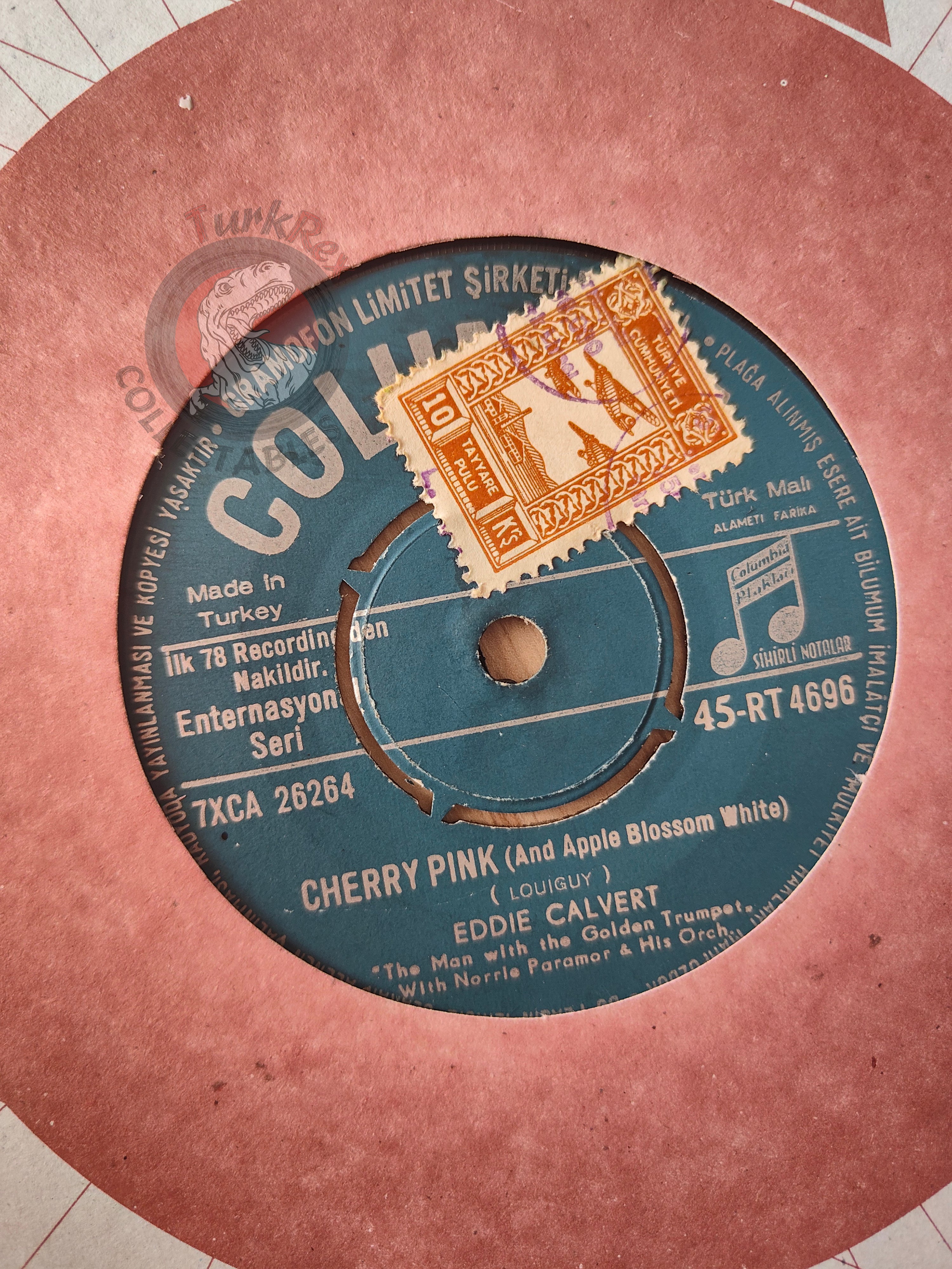 Eddie Calvert – Cherry Pink 7" Turkish Pressing Vinyl Turkey Edition